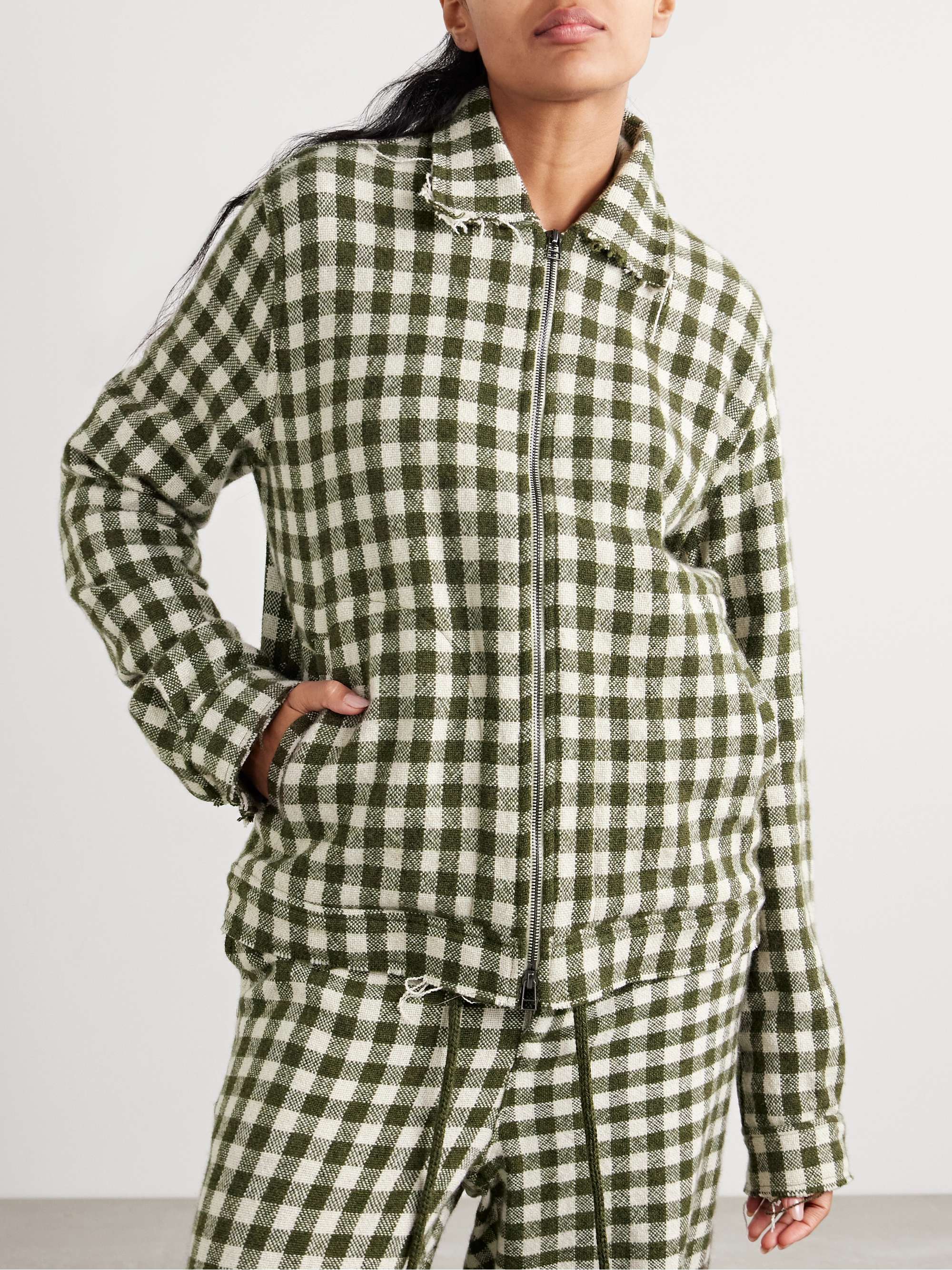 Decon gingham cashmere jacket view