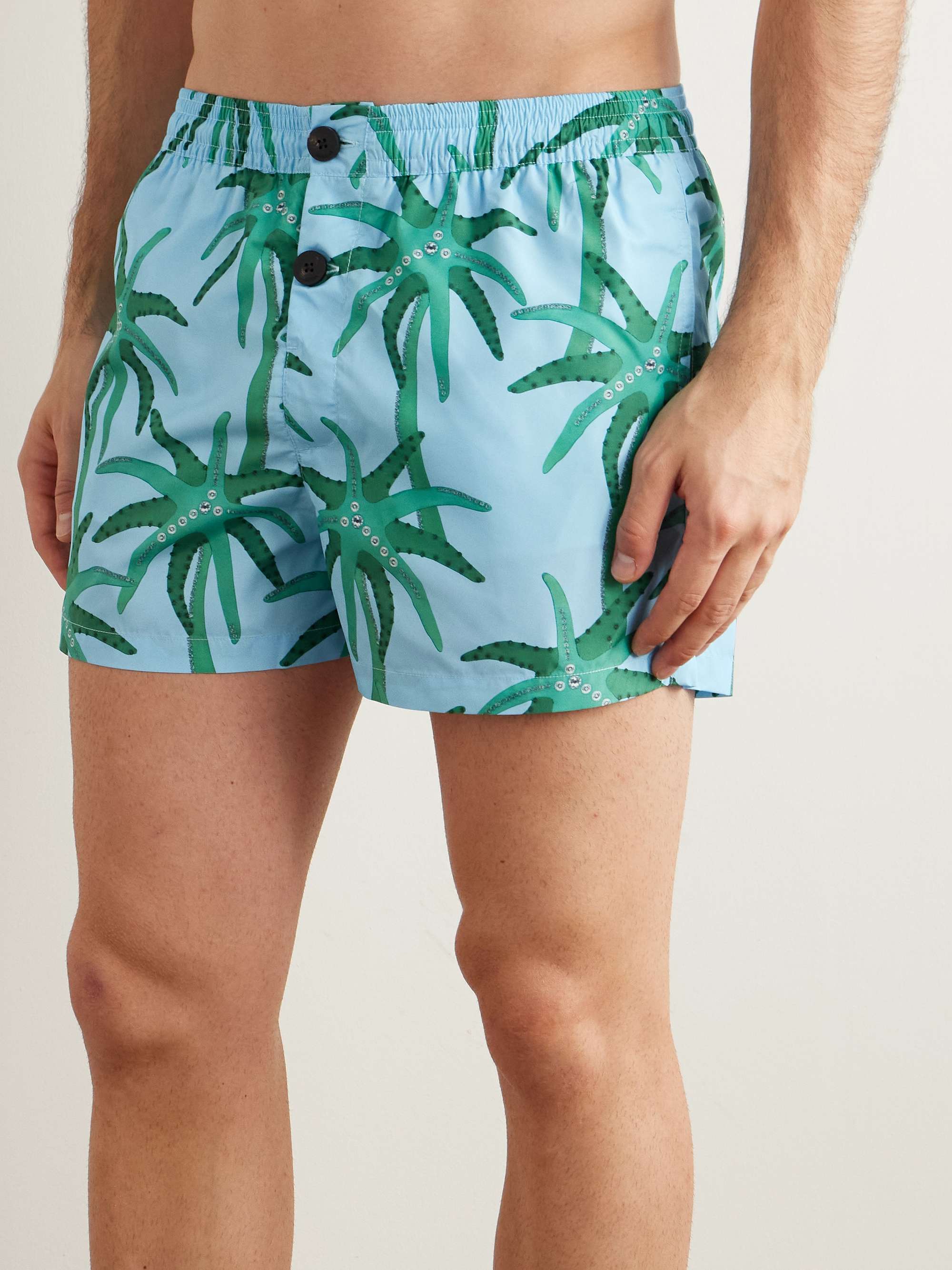 Straight-Leg Short-Length Printed Swim Shorts view