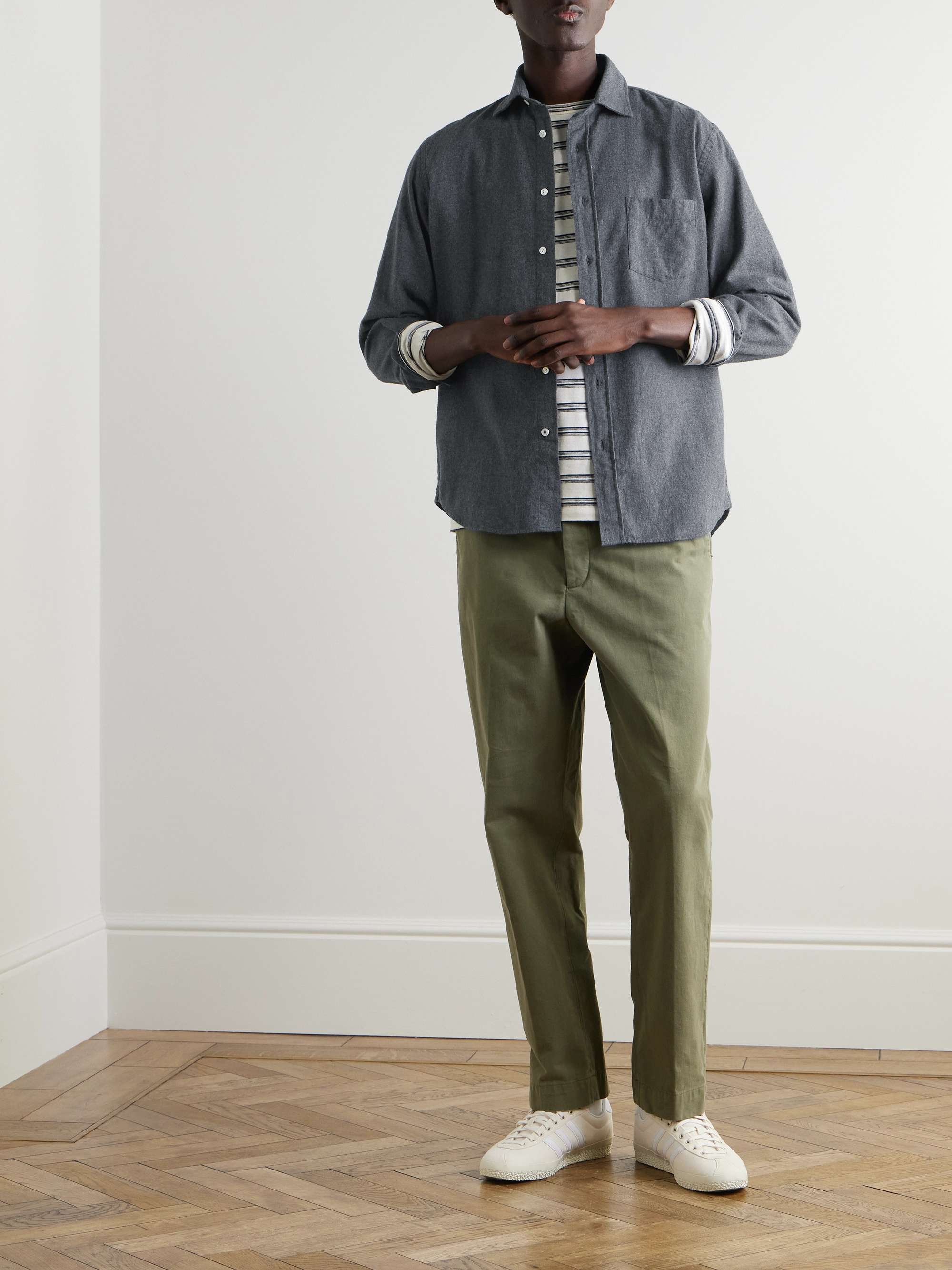 Paul Brushed Cotton-Twill Shirt view