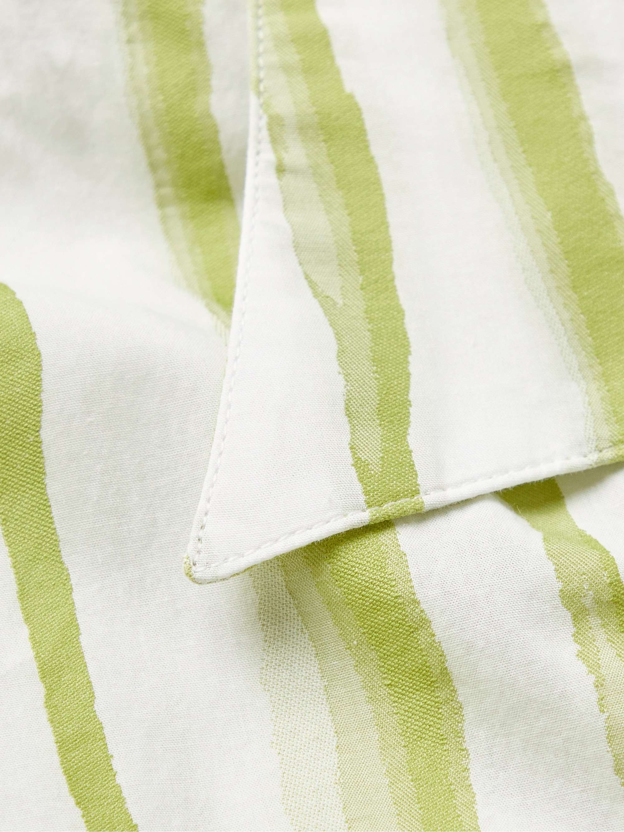 Venice Camp-Collar Striped Cotton-Jacquard Shirt view