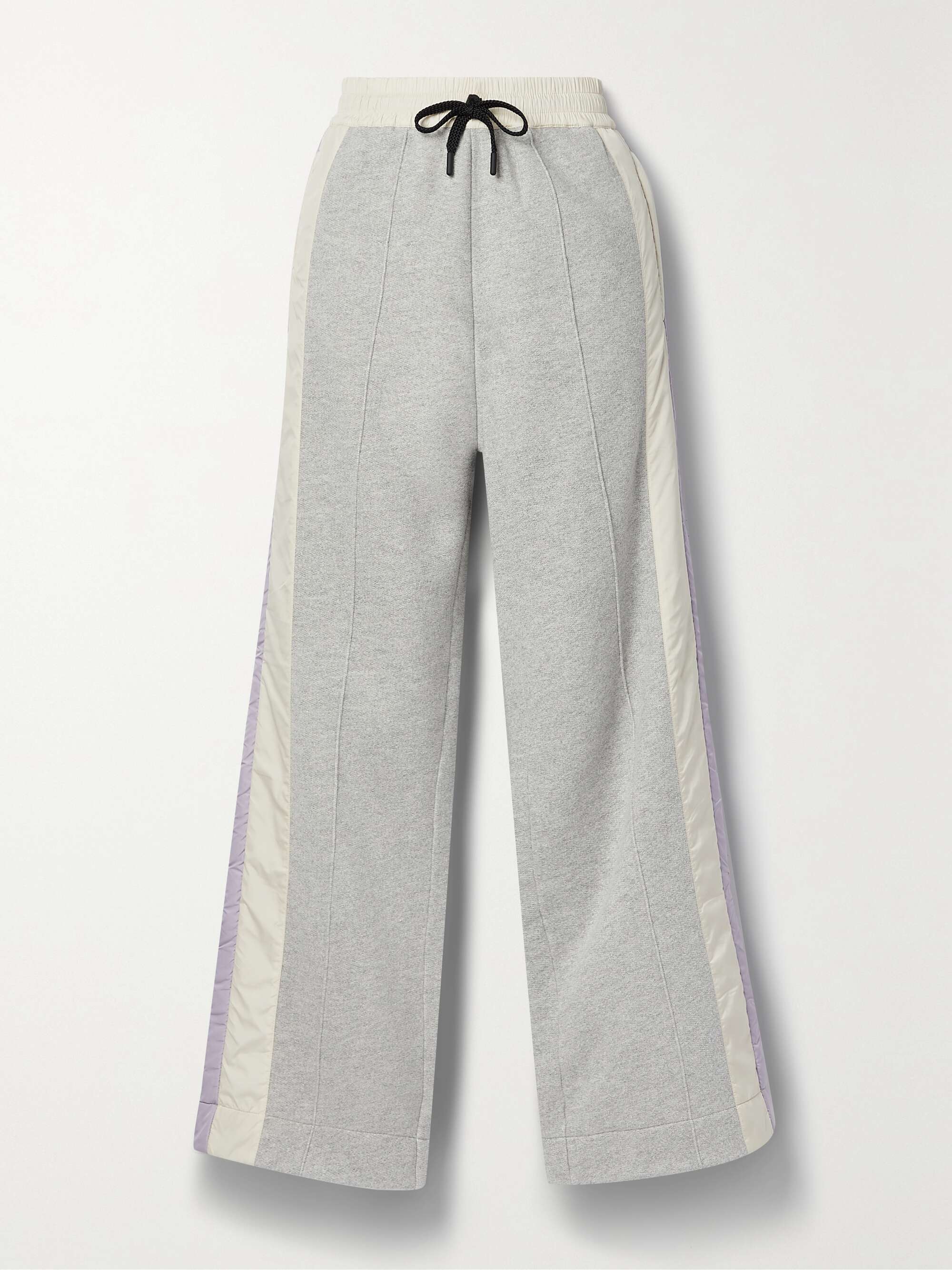 Shell-trimmed cotton-blend jersey track pants view