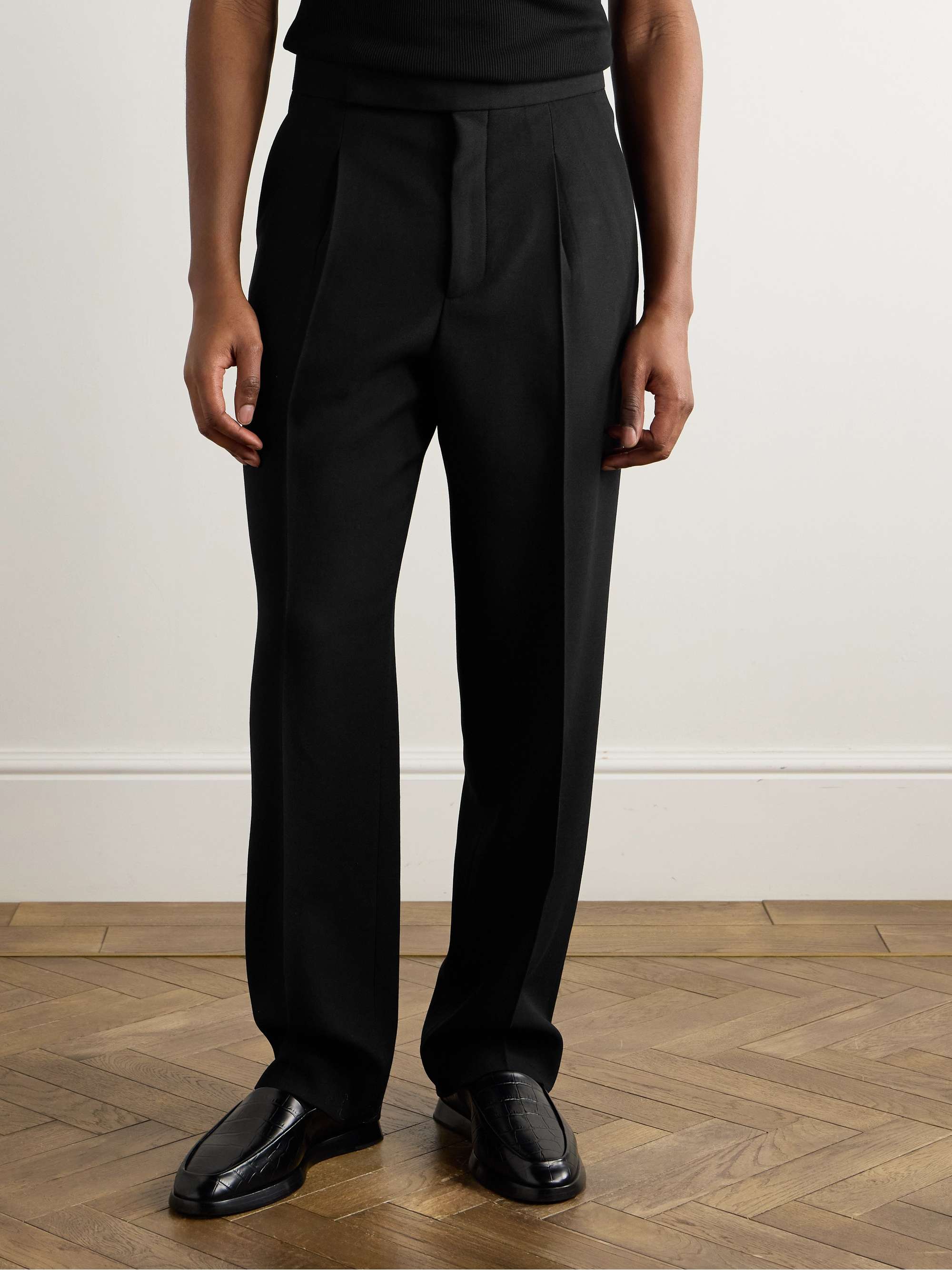 Eternal Wide-Leg Pleated Wool Trousers view