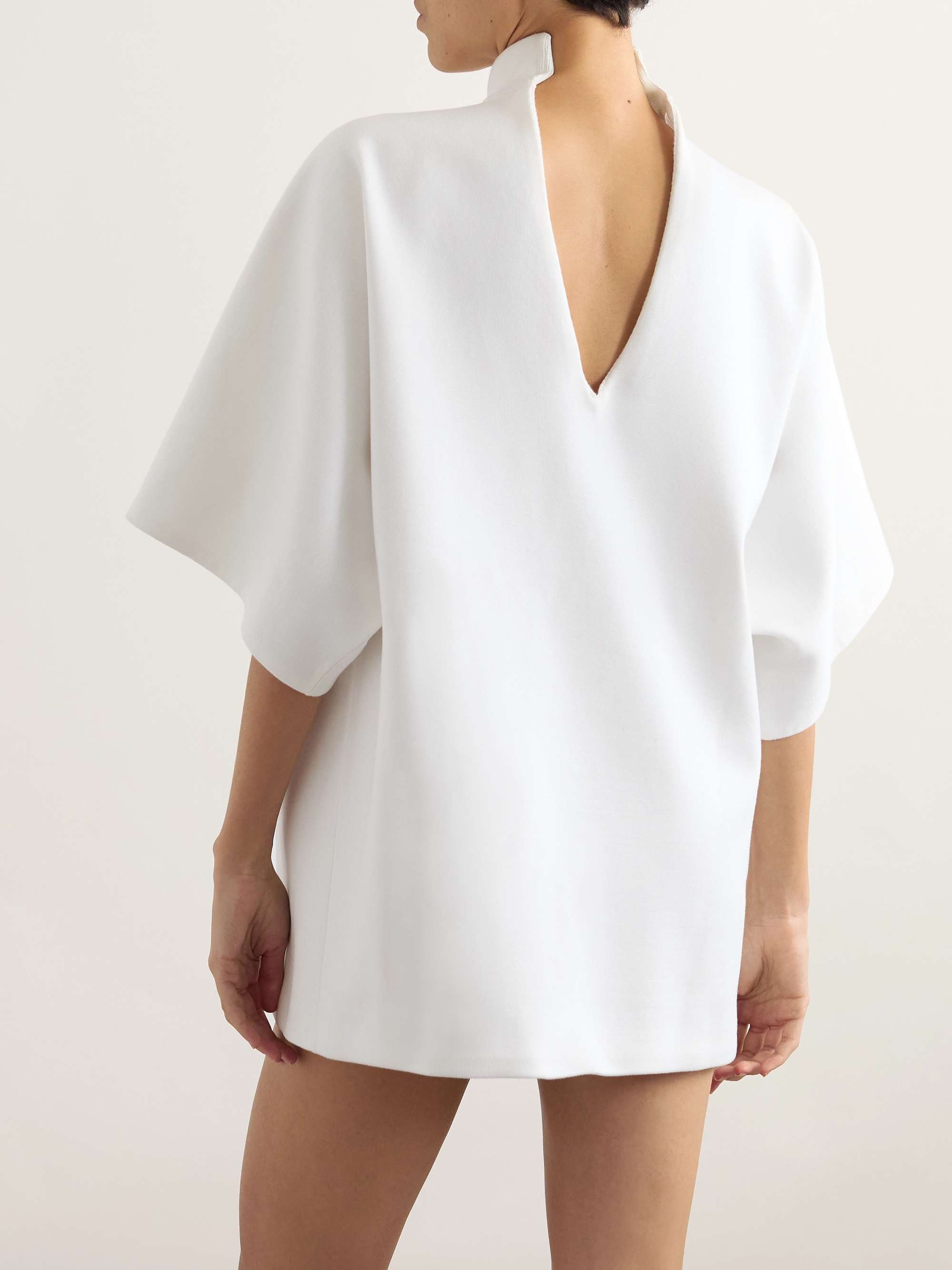 Oversized cotton-ponte turtleneck mini dress view