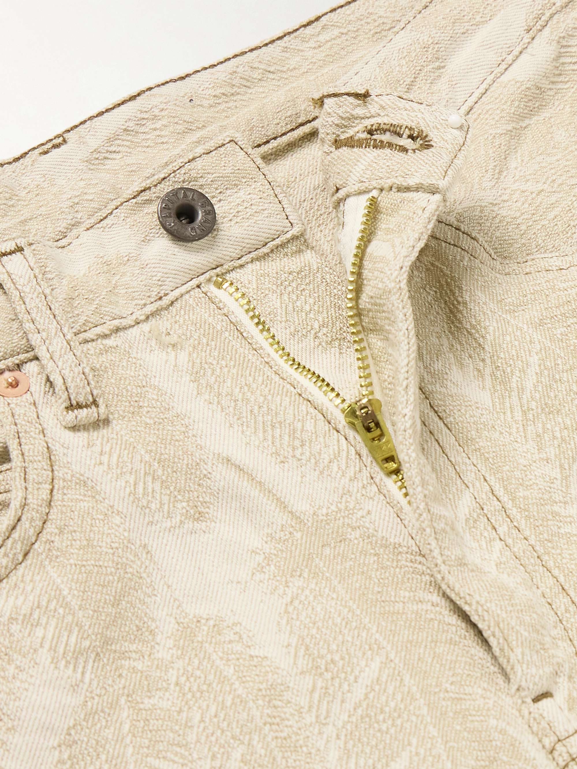 Magpie Slim-Fit Flared Jacquard Jeans view