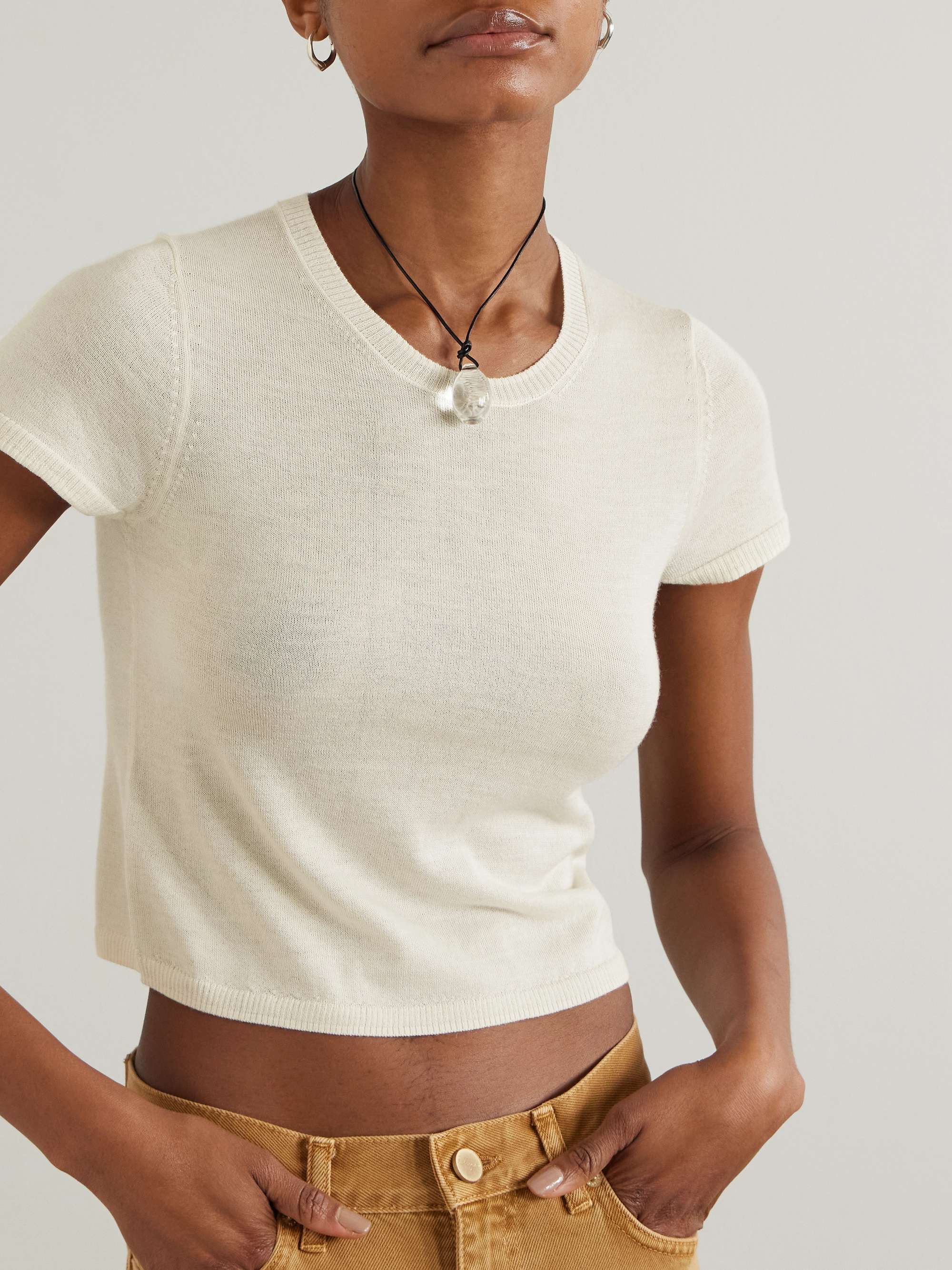Van cropped cashmere T-shirt view