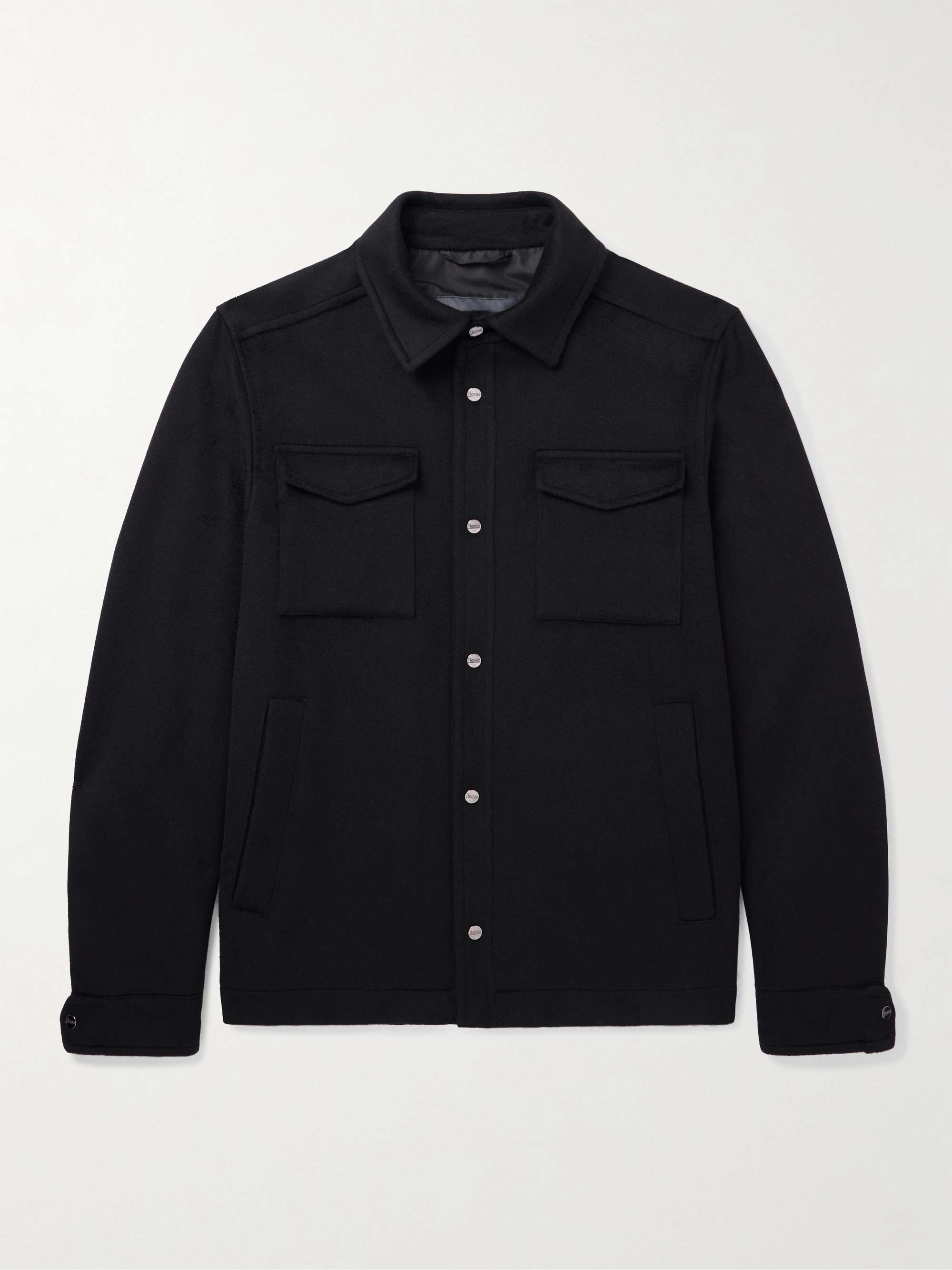 Brushed Wool and Cashmere-Blend Overshirt view
