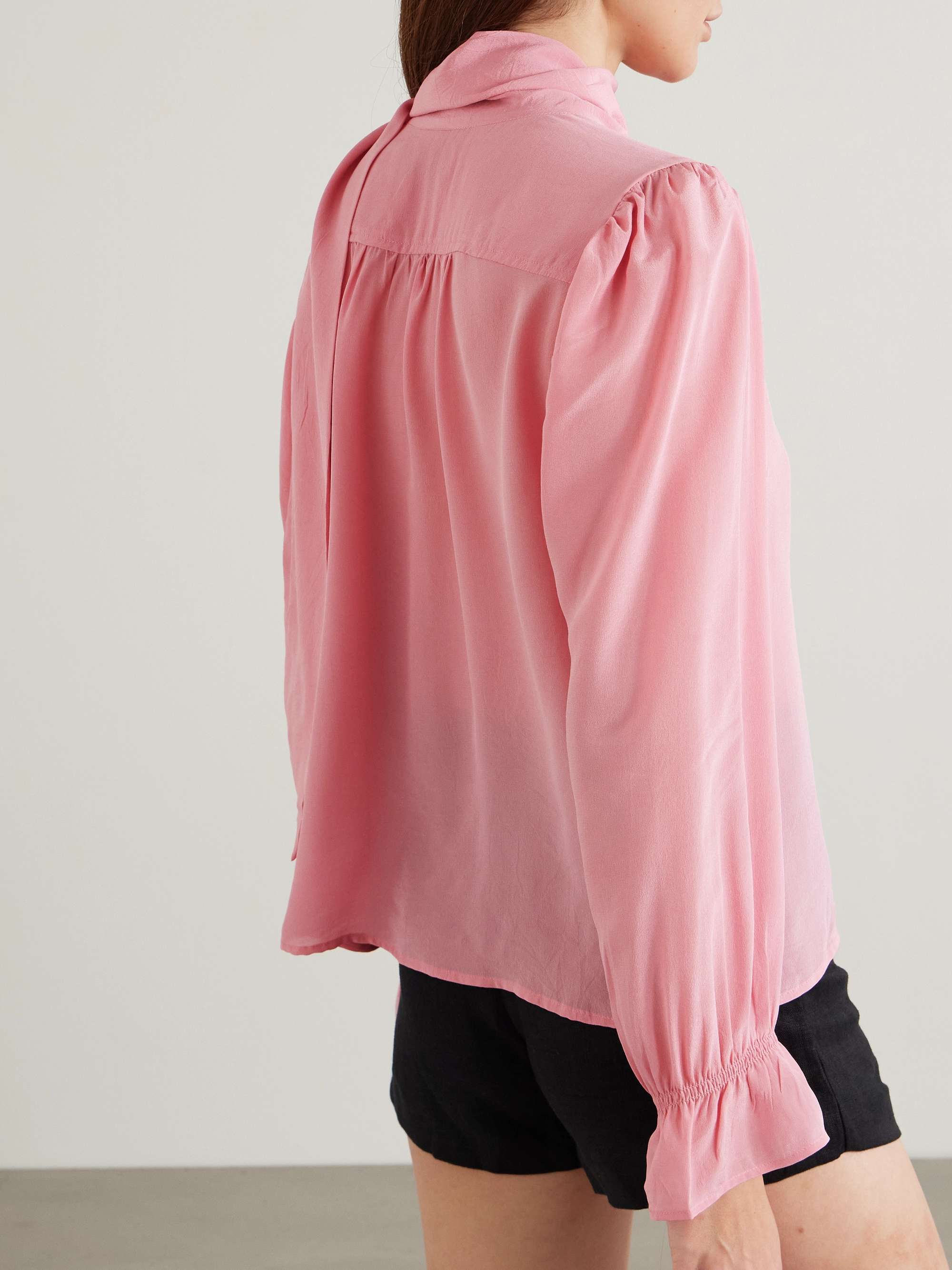 Wilhelmina pussy-bow silk crepe de chine blouse view