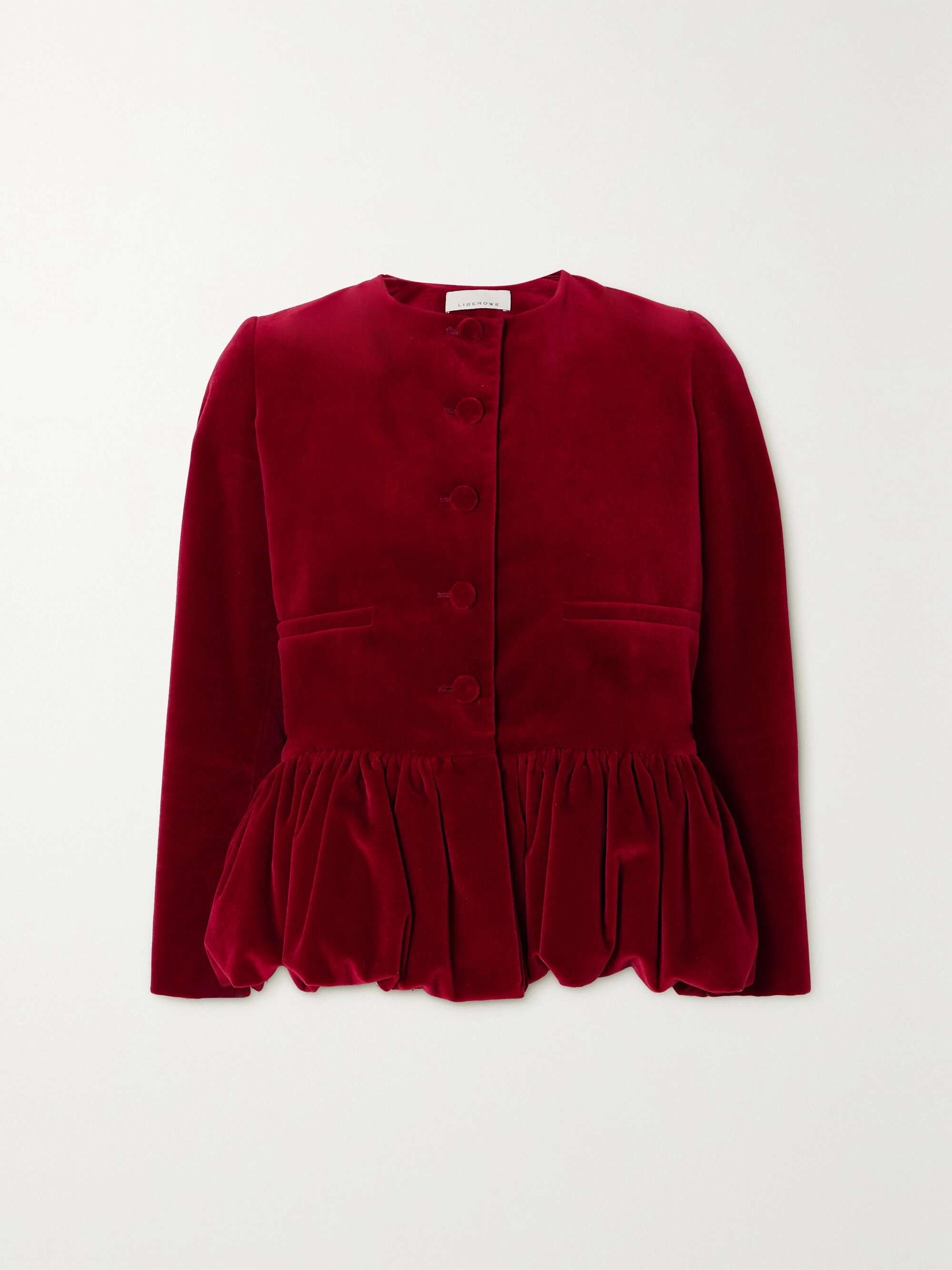 + NET SUSTAIN velvet peplum jacket view