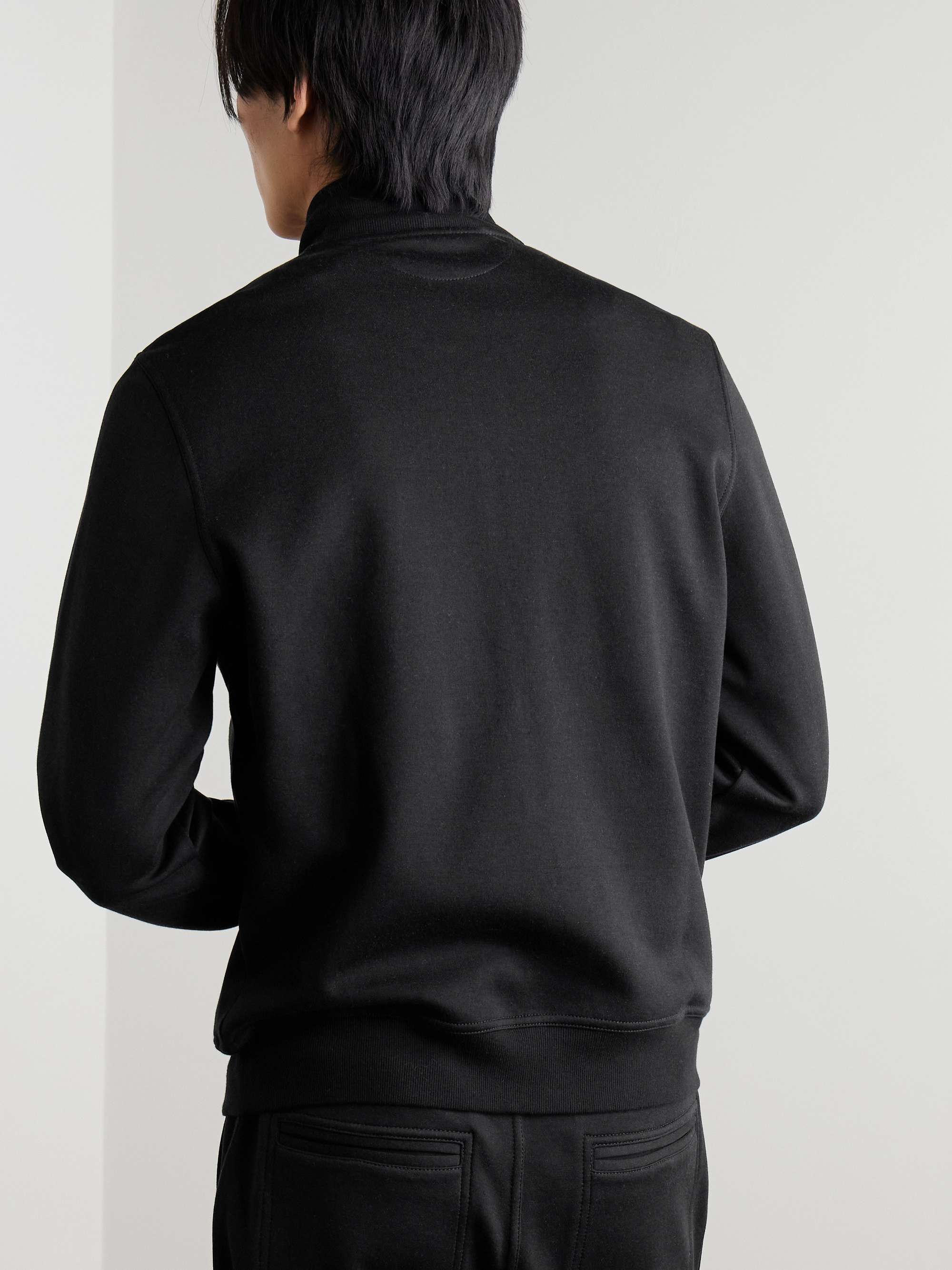 Cotton-Blend Jersey Zip-Up Sweatshirt view