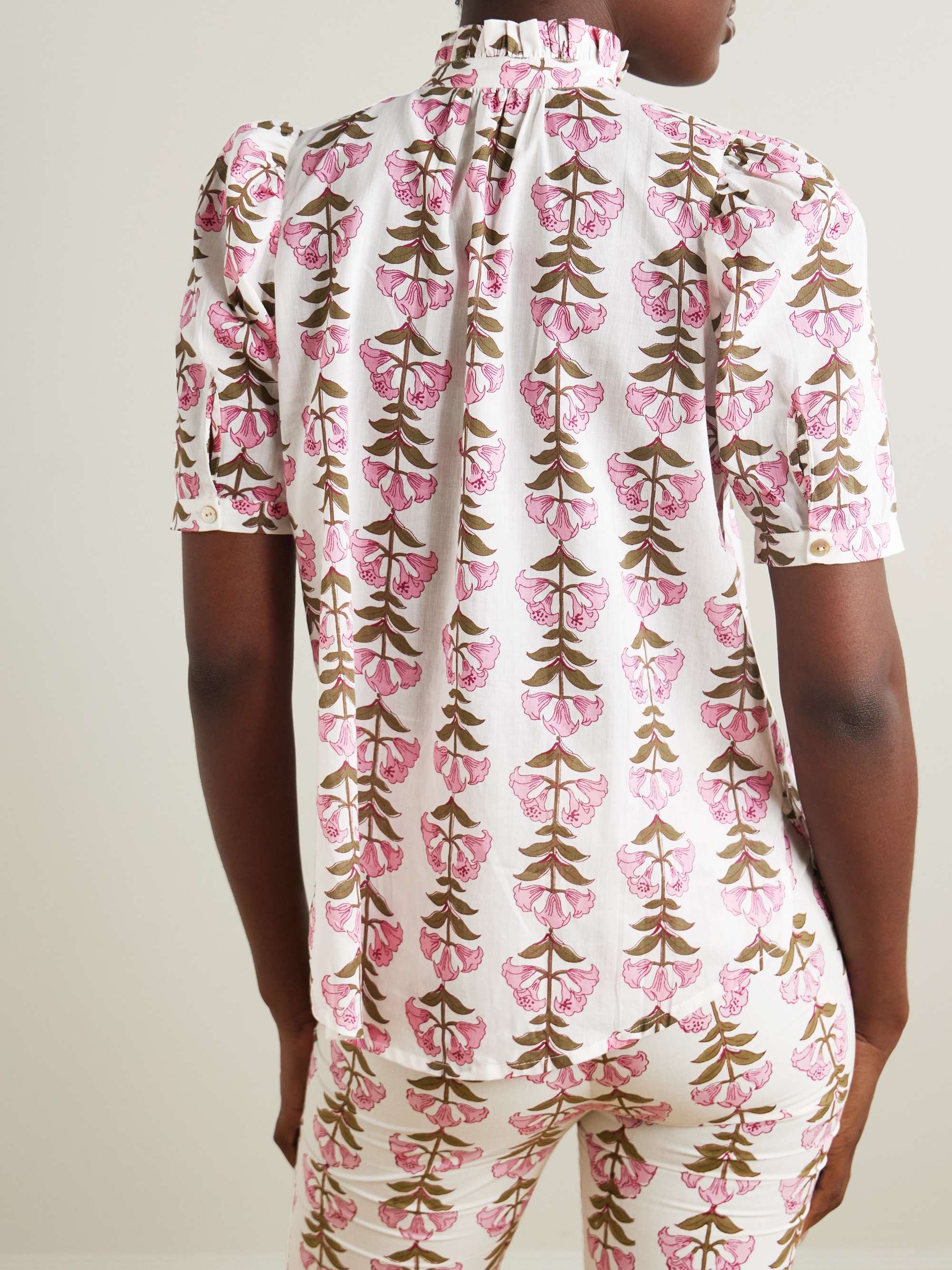 Winnie Trumpet Lily printed cotton-voile shirt view
