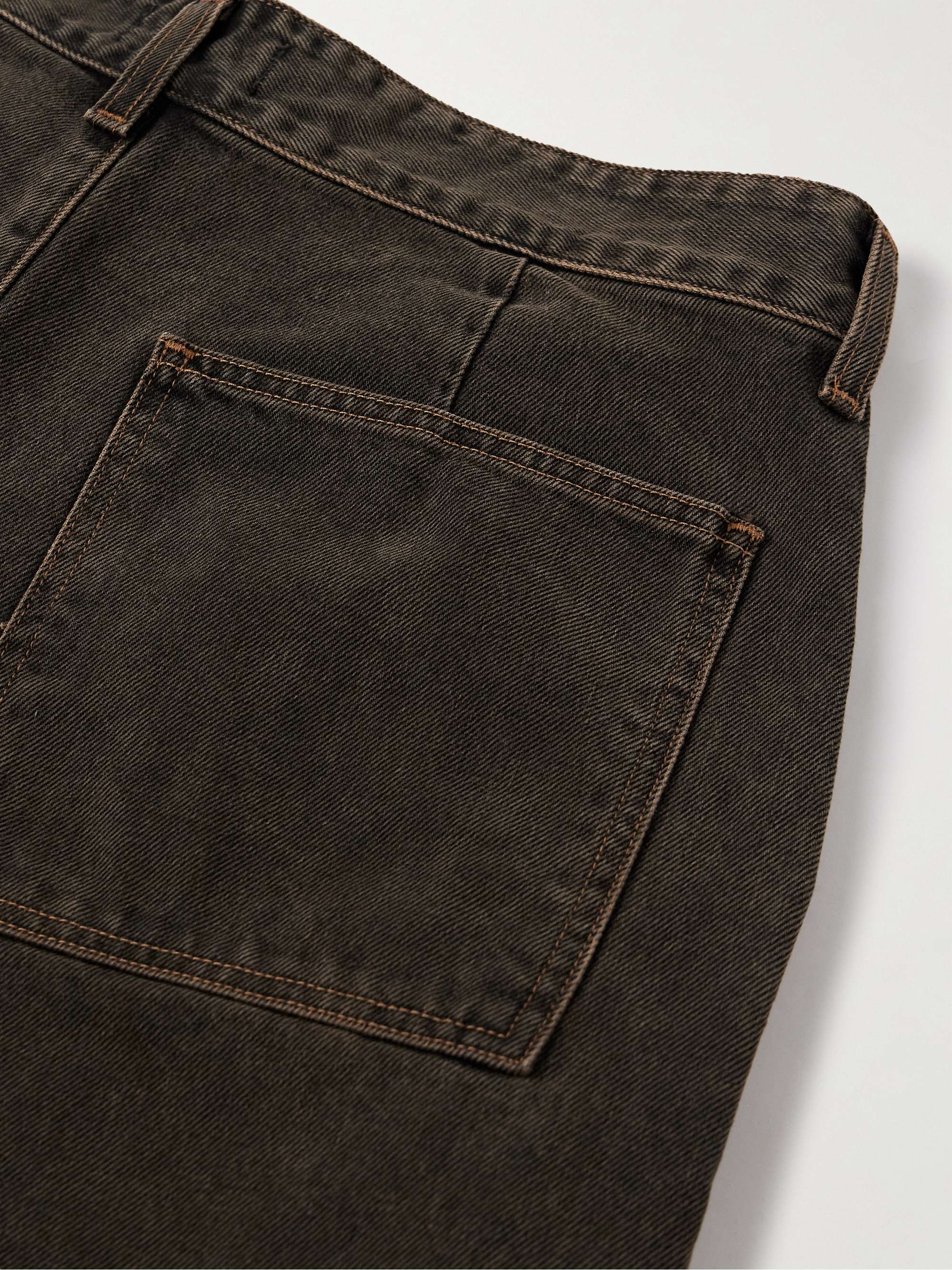 Slater Straight-Leg Pleated Jeans view