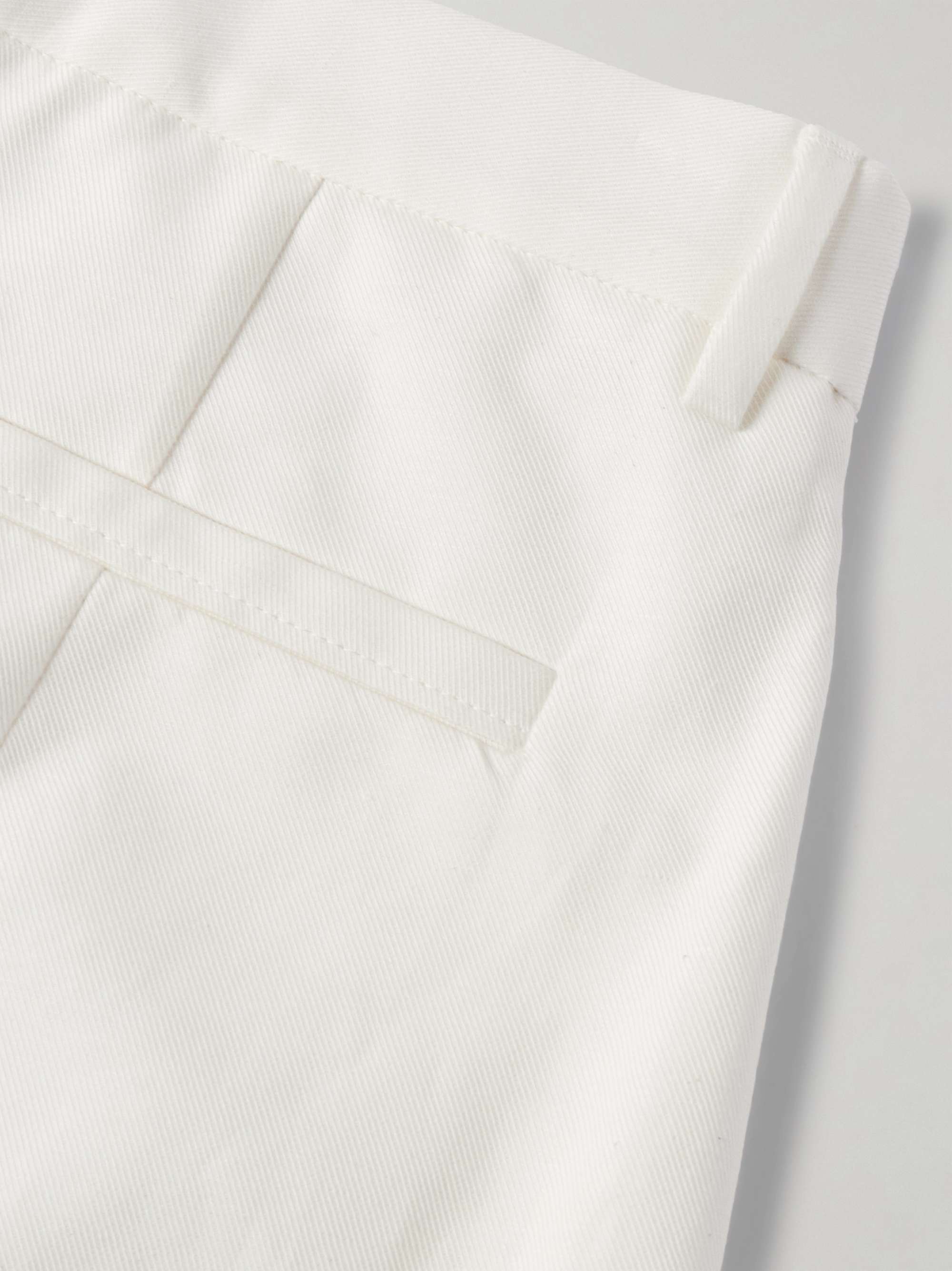 Tapered Pleated Cotton and Linen-Blend Twill Trousers view