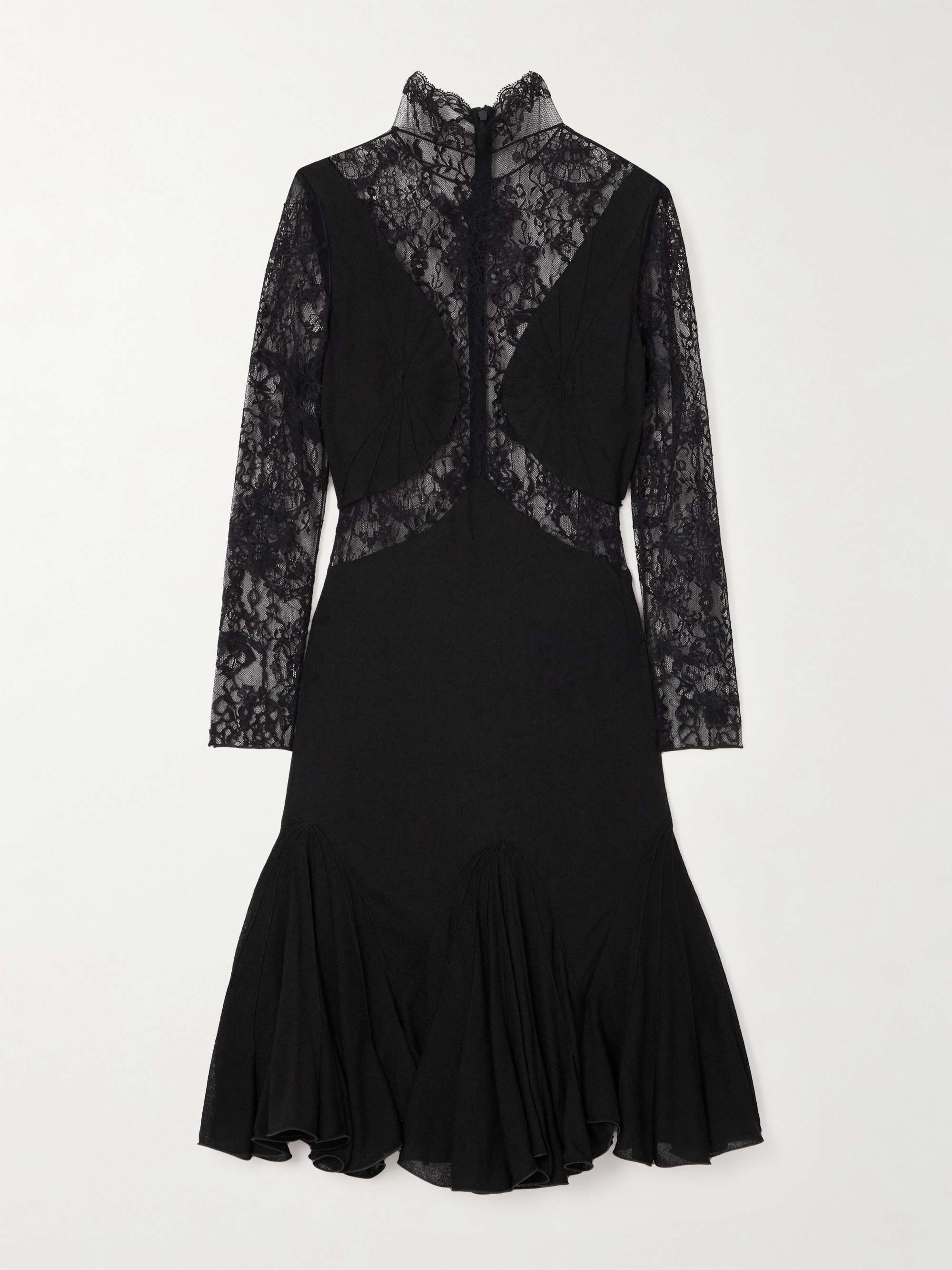 Lace and knitted midi dress view