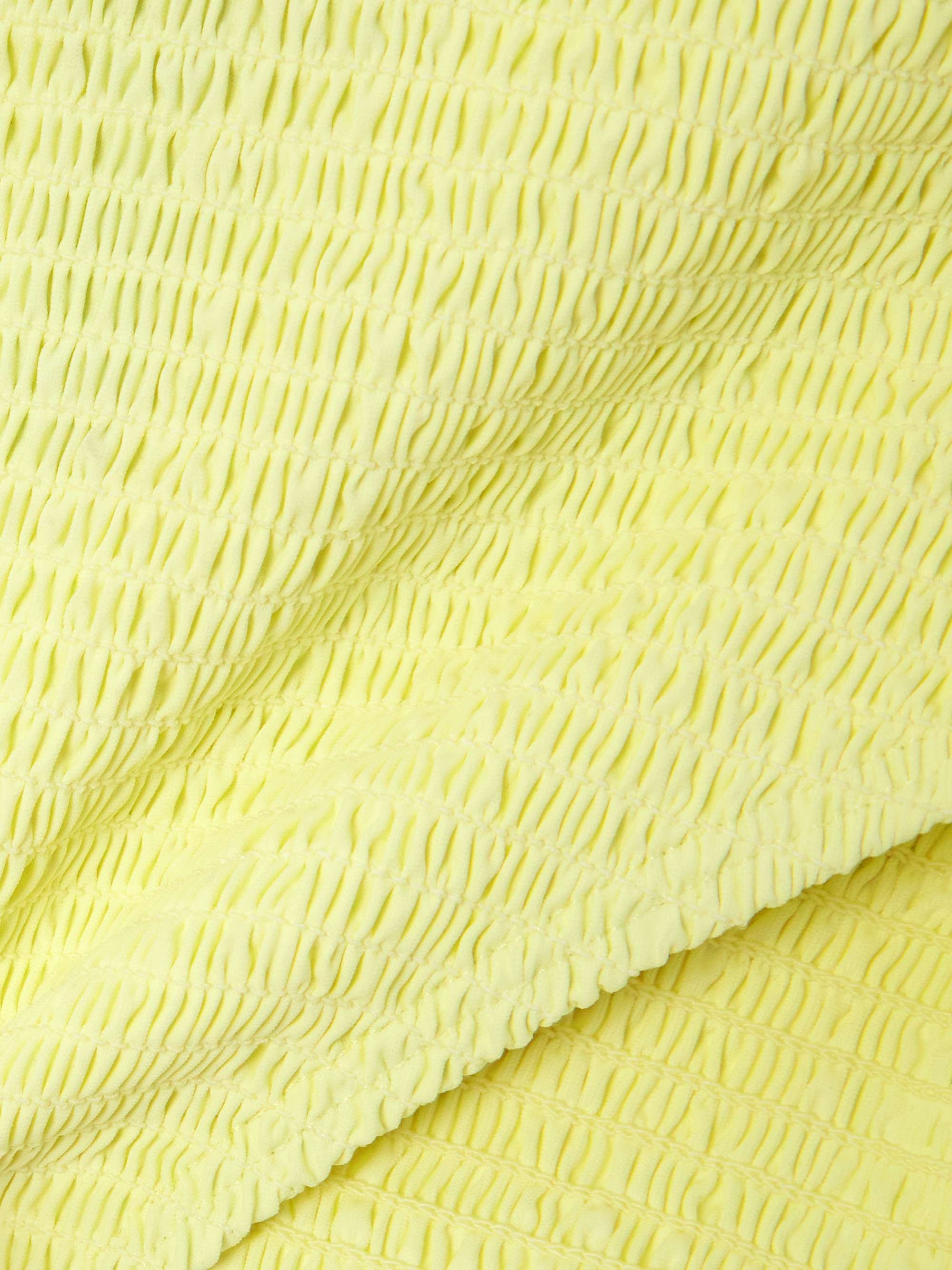 Shirred bandeau bikini top view