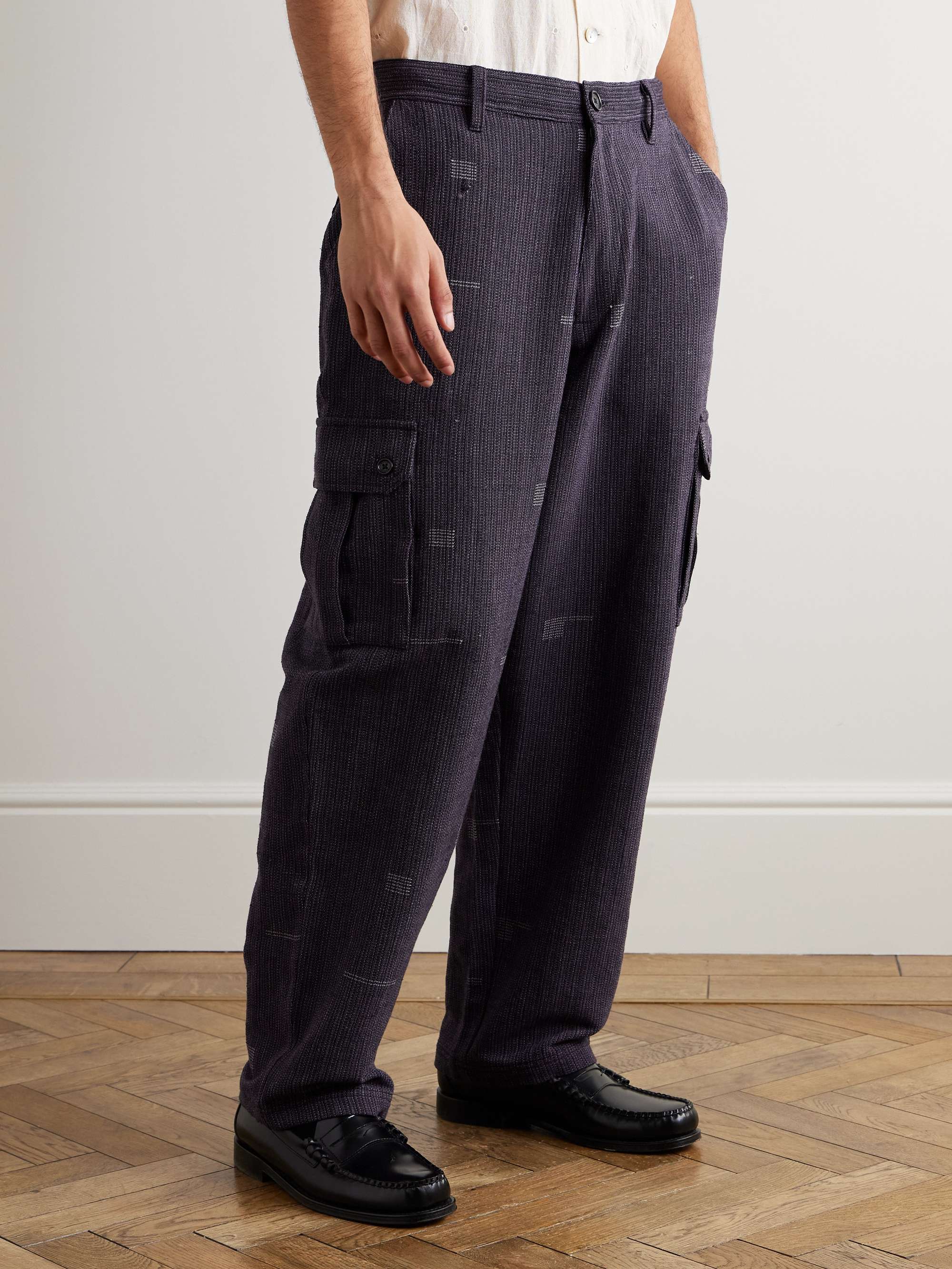 Ally Wide-Leg Cotton-Jacquard Trousers view
