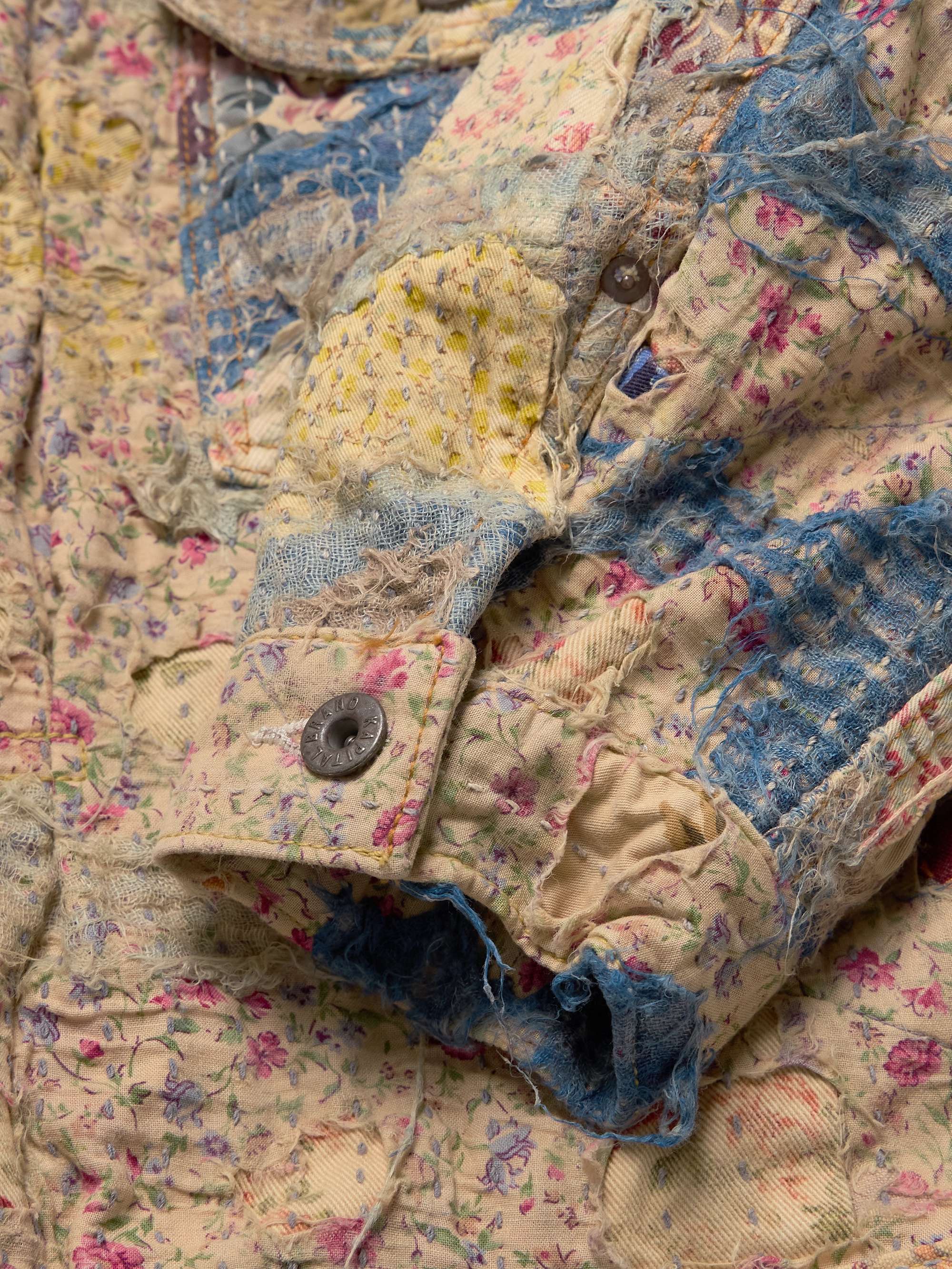 Boro Distressed Patchwork Cotton and Linen-Blend Jacket view