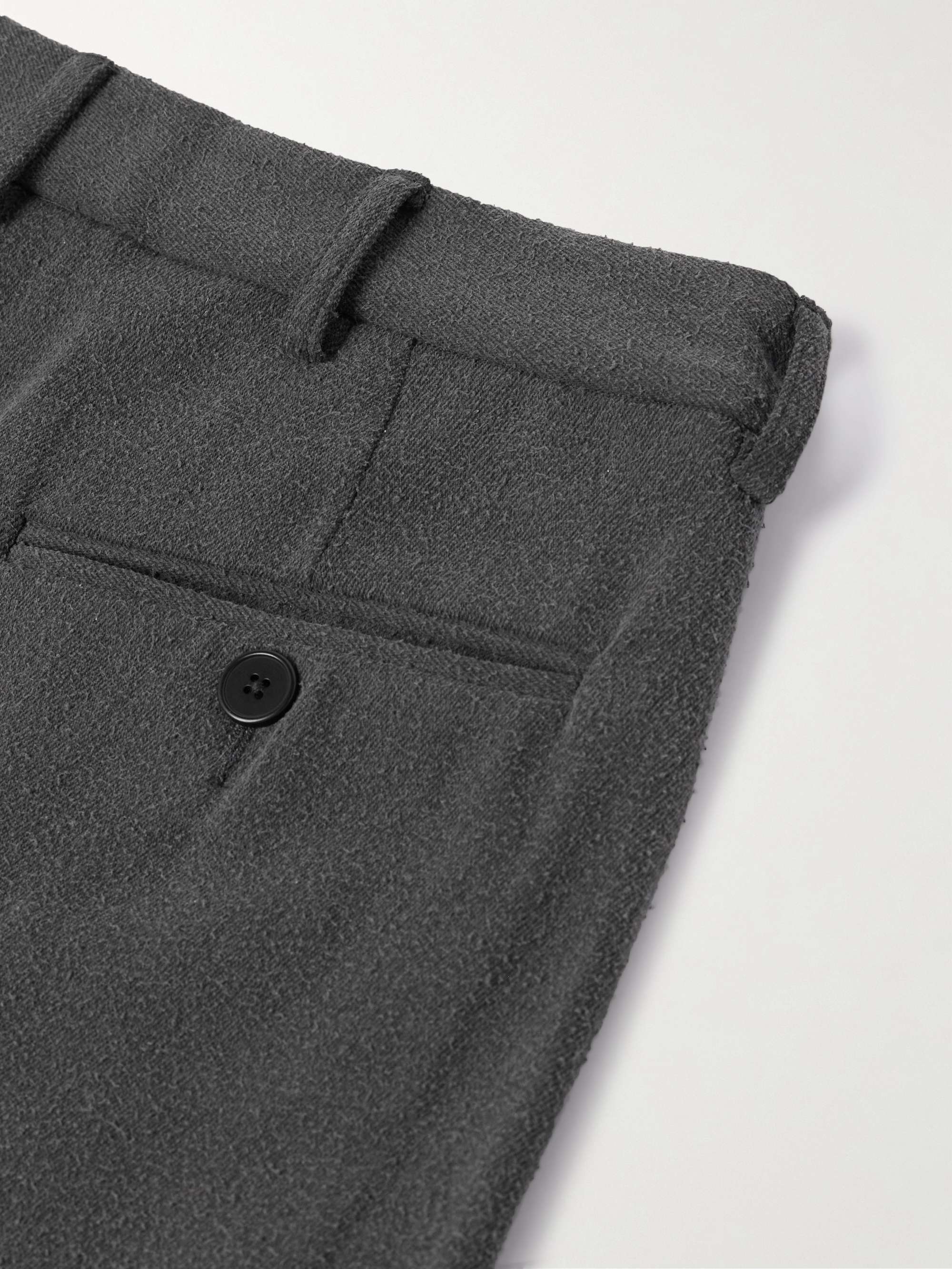Straight-Leg Pleated Brushed Silk-Twill Trousers view
