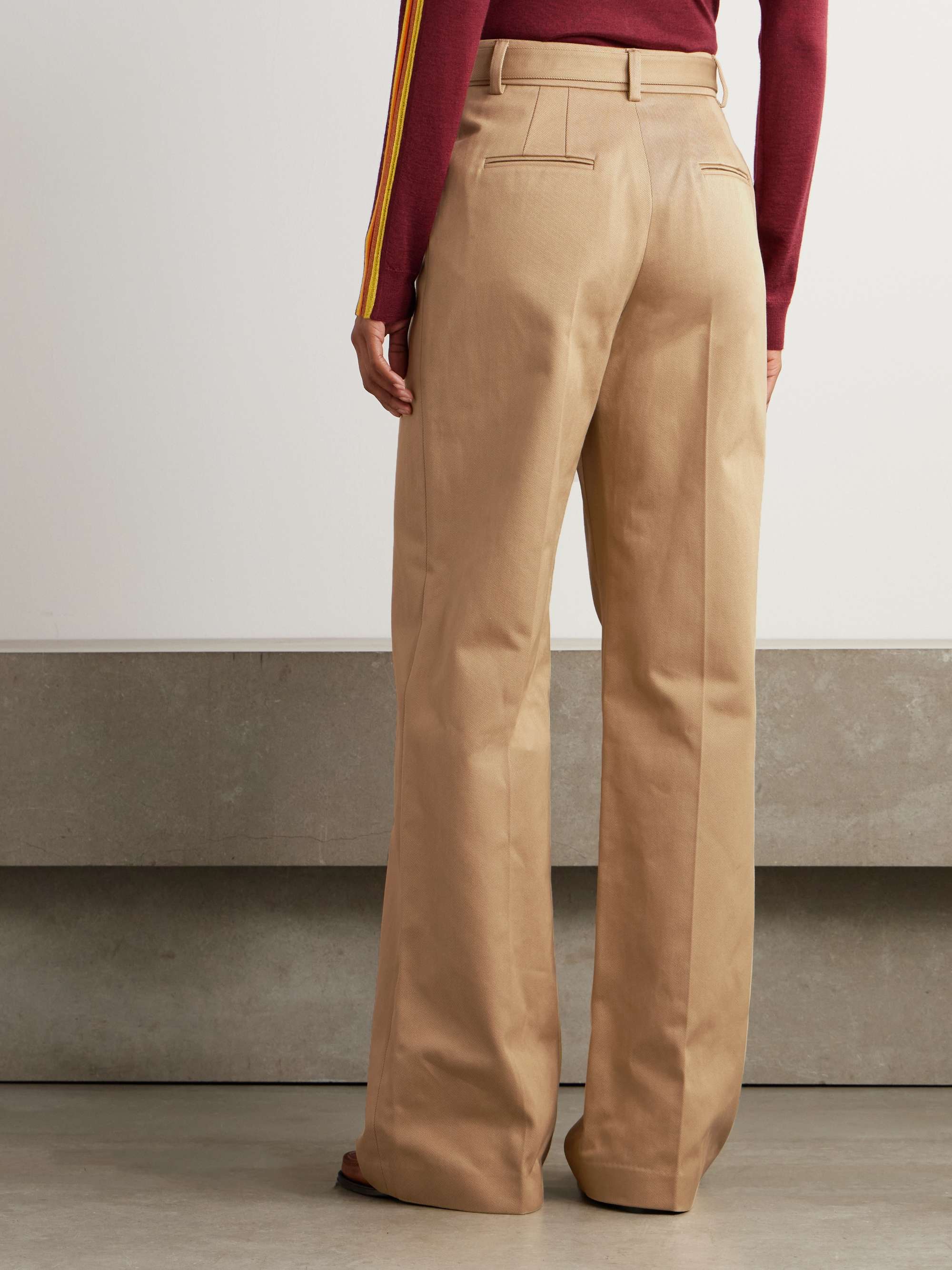 Norman belted cotton-gabardine wide-leg pants view