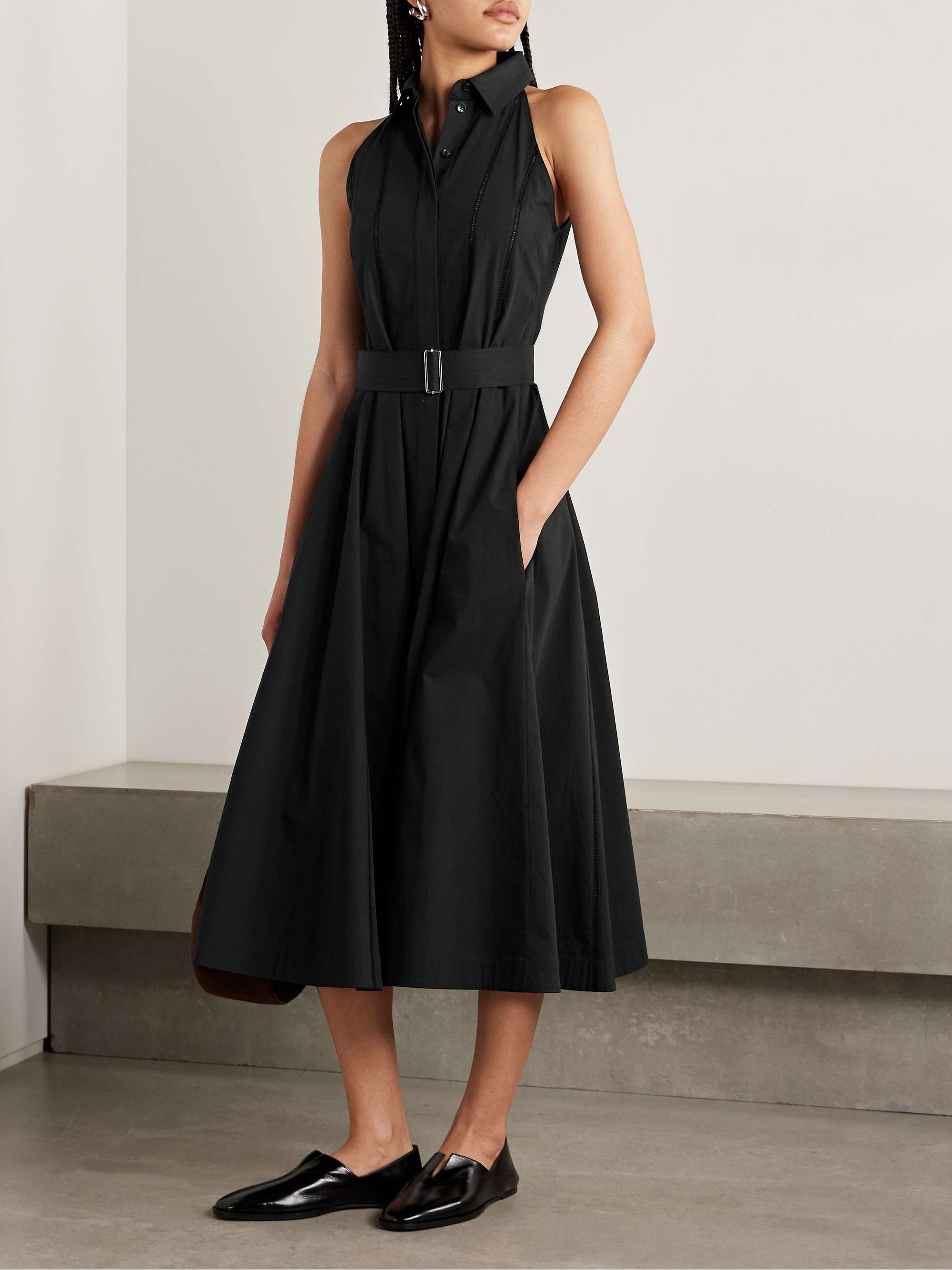 Dorothy crochet-trimmed cotton-blend poplin midi shirt dress view