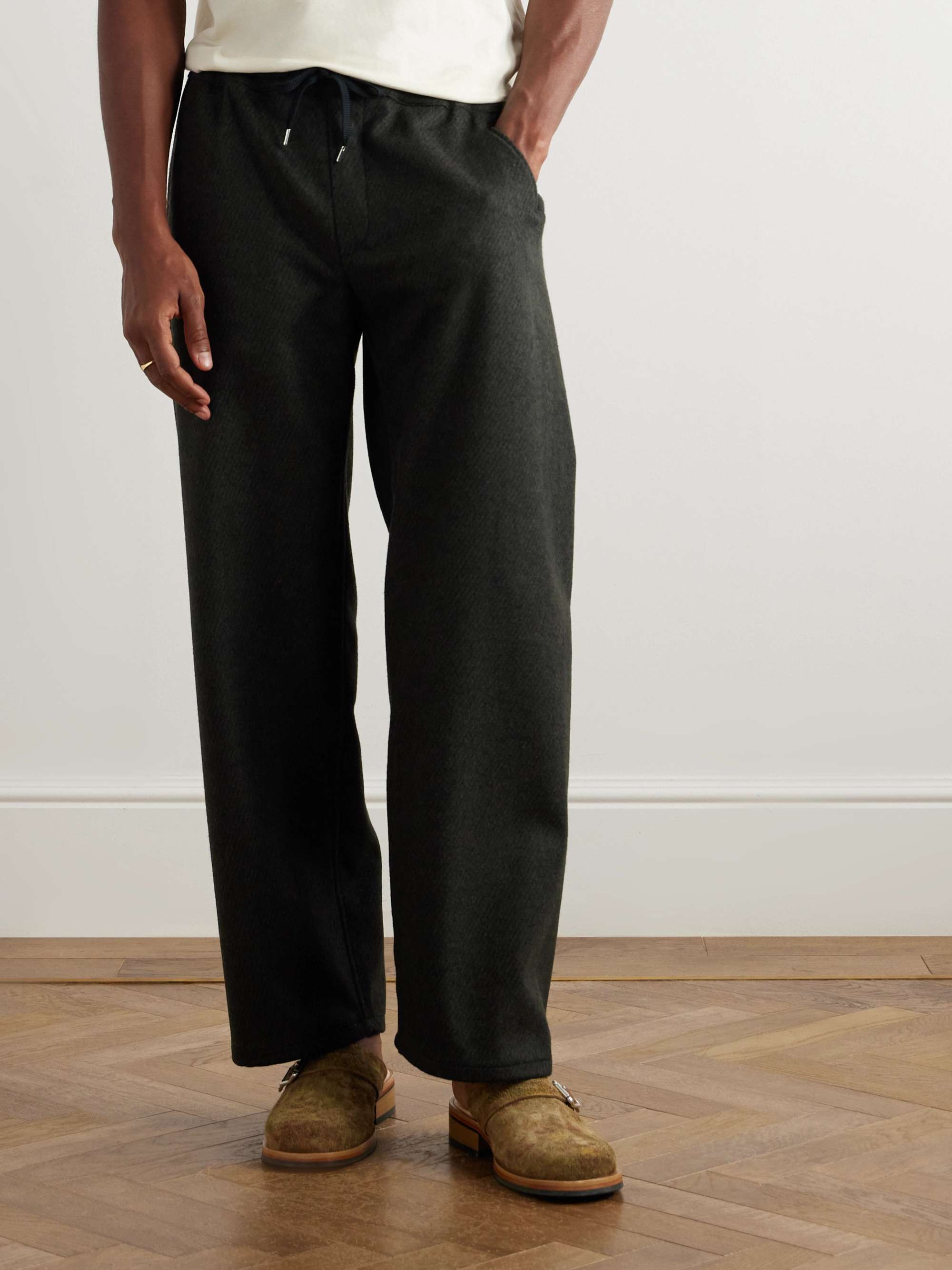 Samurai Wide-Leg Wool and Cashmere-Blend Trousers view