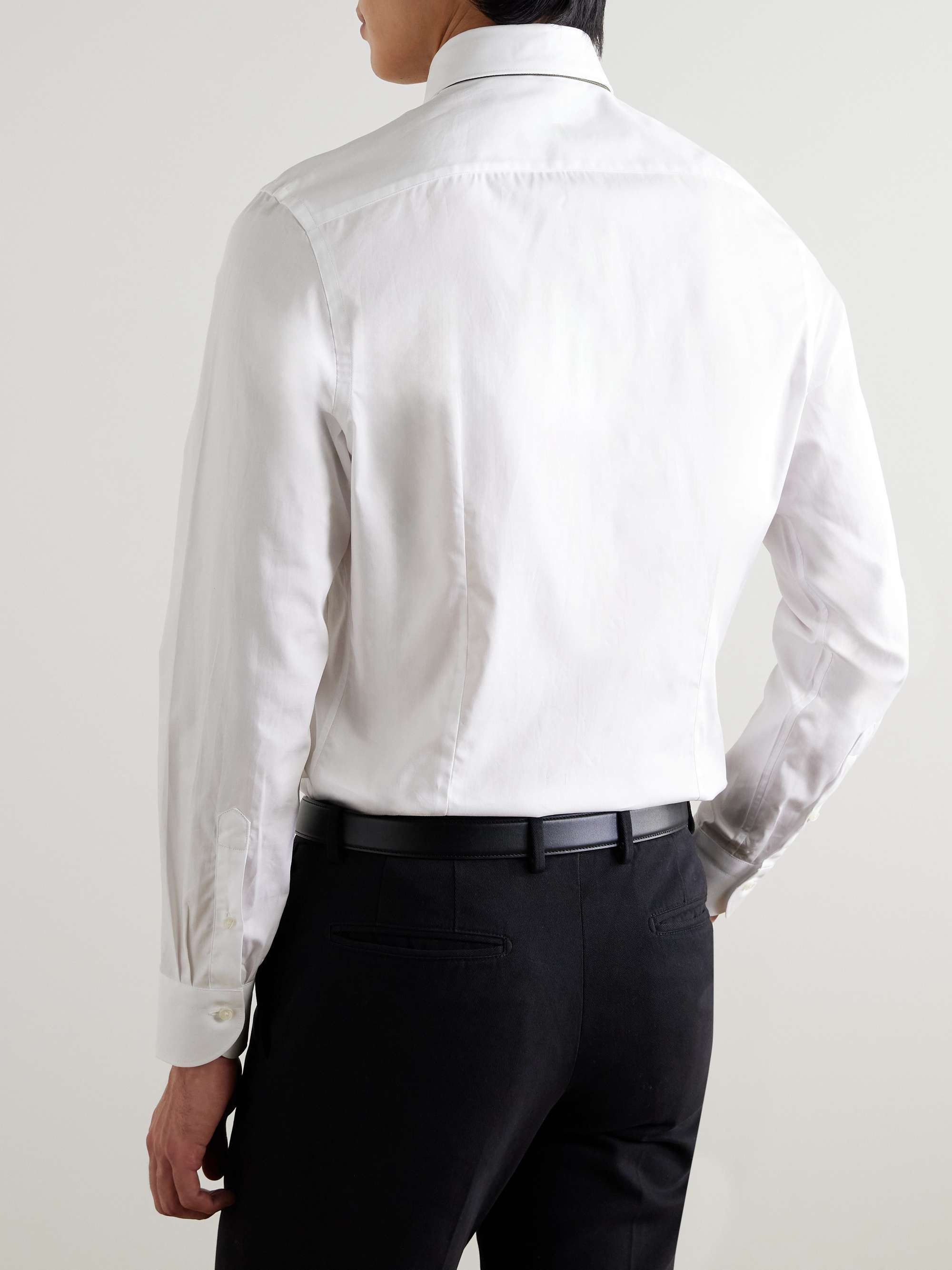 Cutaway-Collar Cotton-Poplin Shirt view