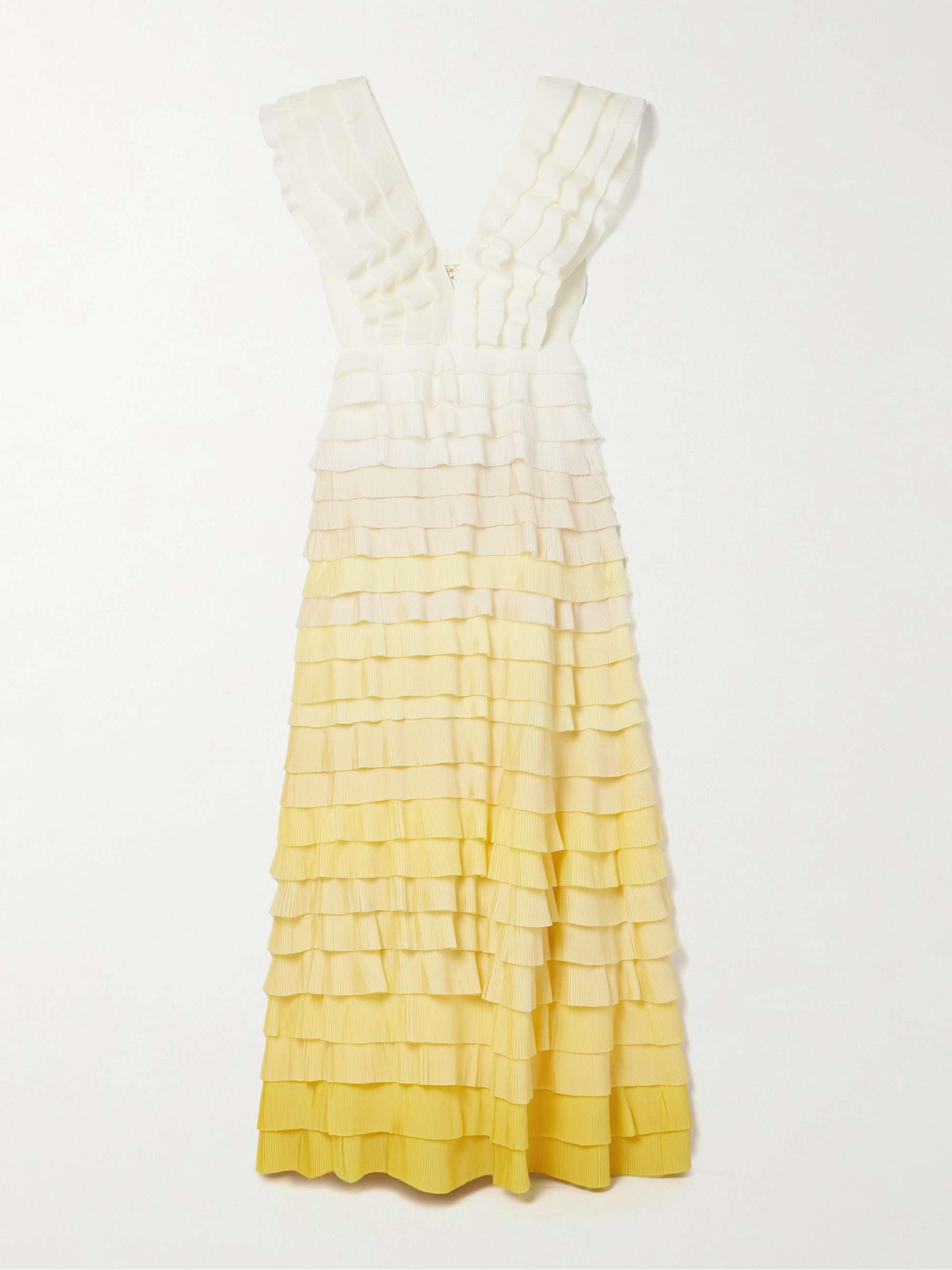 Reflection ruffled ombré plissé-organza maxi dress view