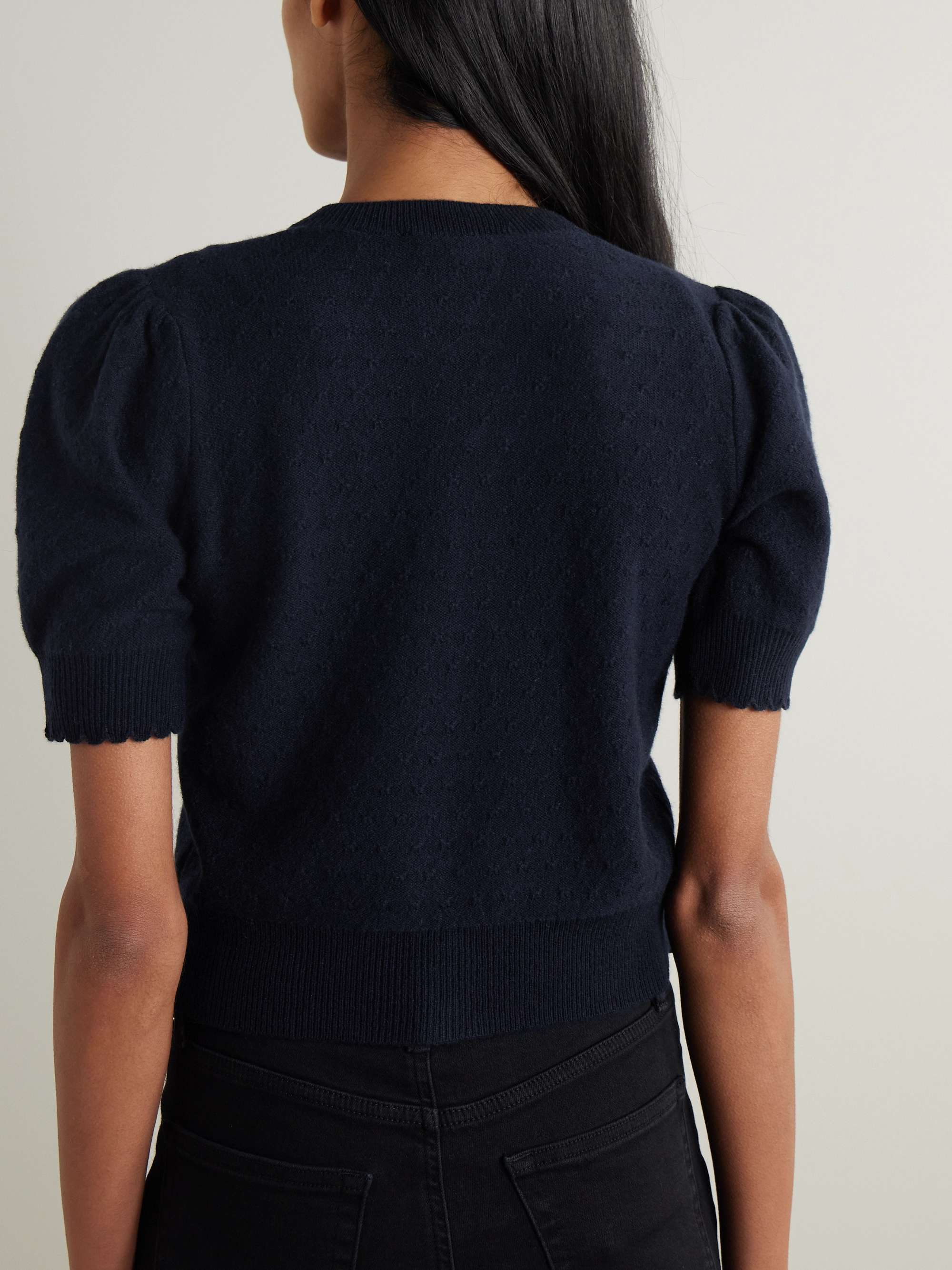 Pointelle-knit cashmere cardigan view