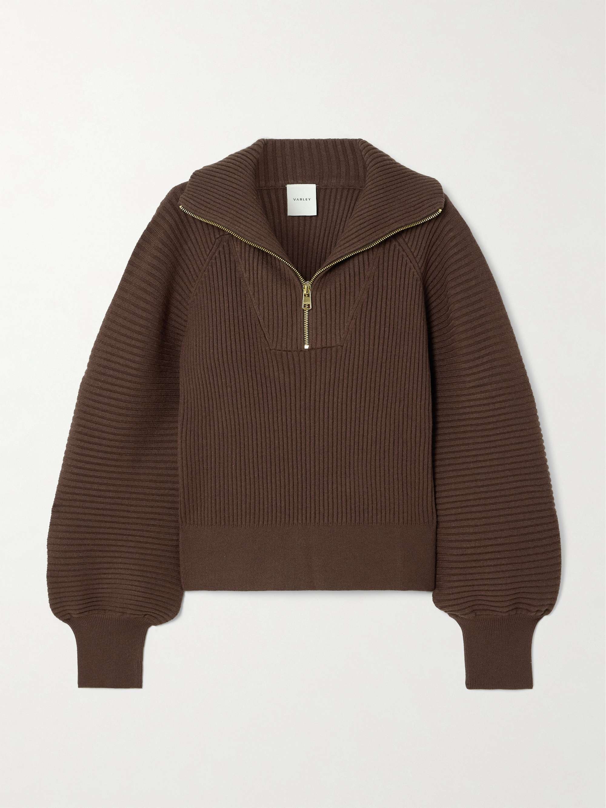 Reid ribbed-knit half-zip sweater view