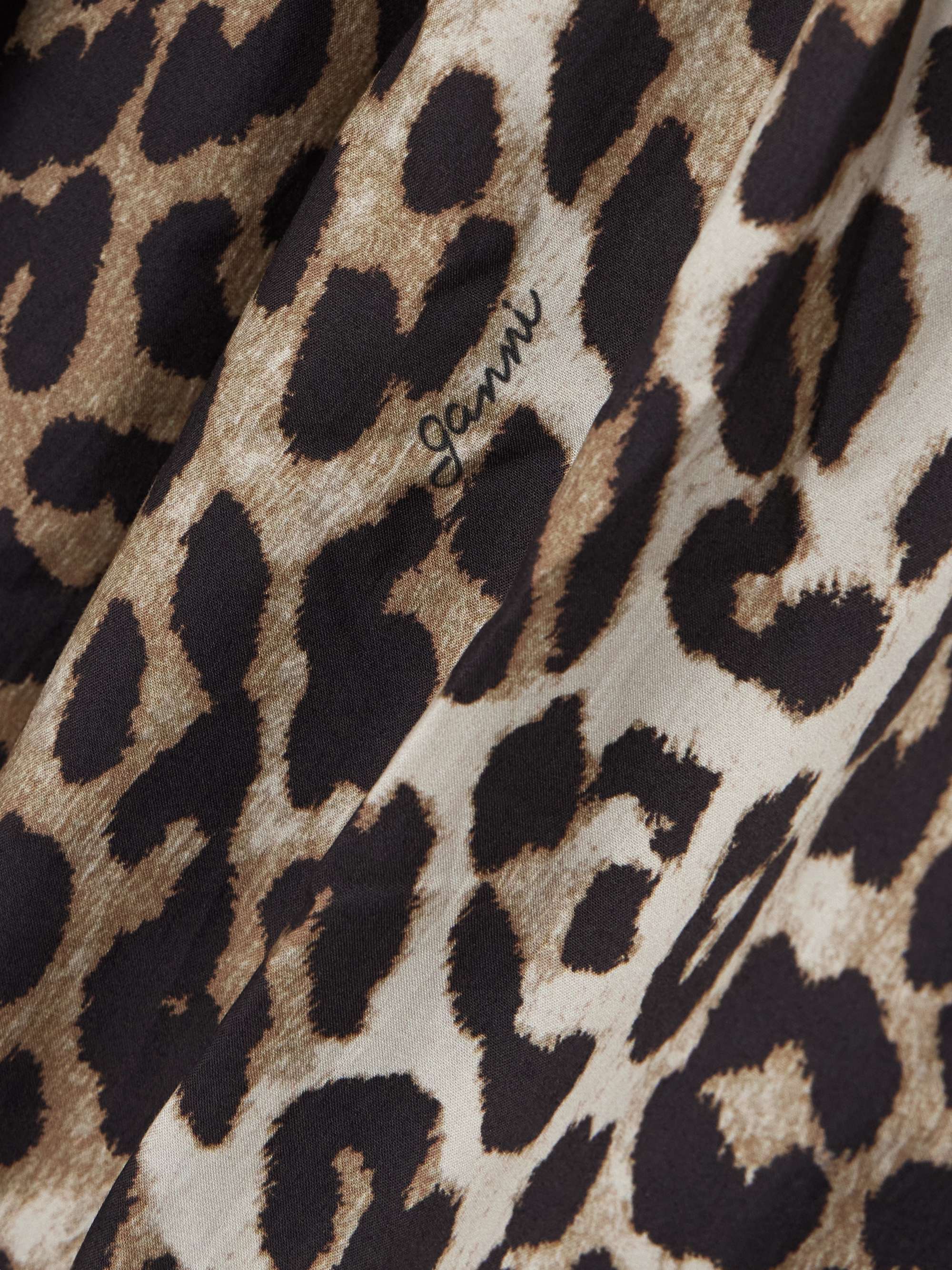 Belted bow-embellished leopard-print cotton-poplin midi dress view