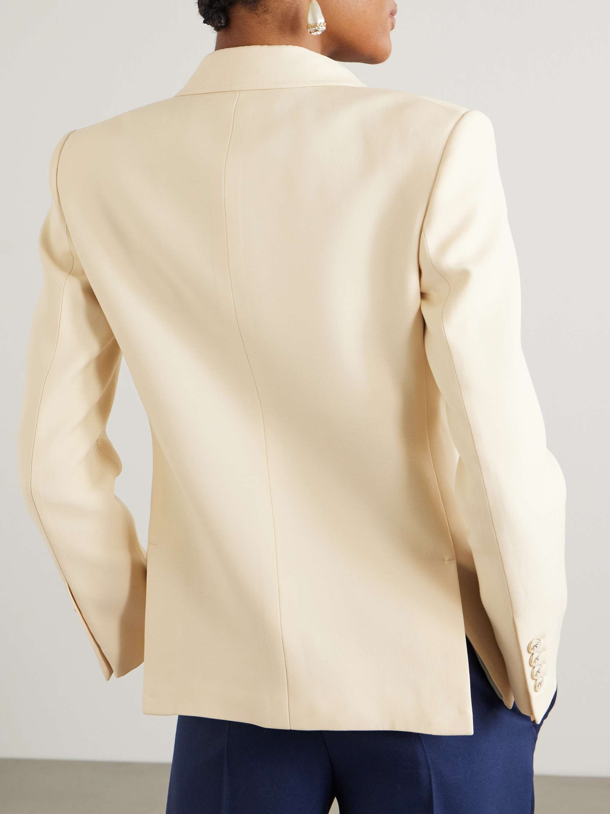 Wool and silk-blend crepe blazer view