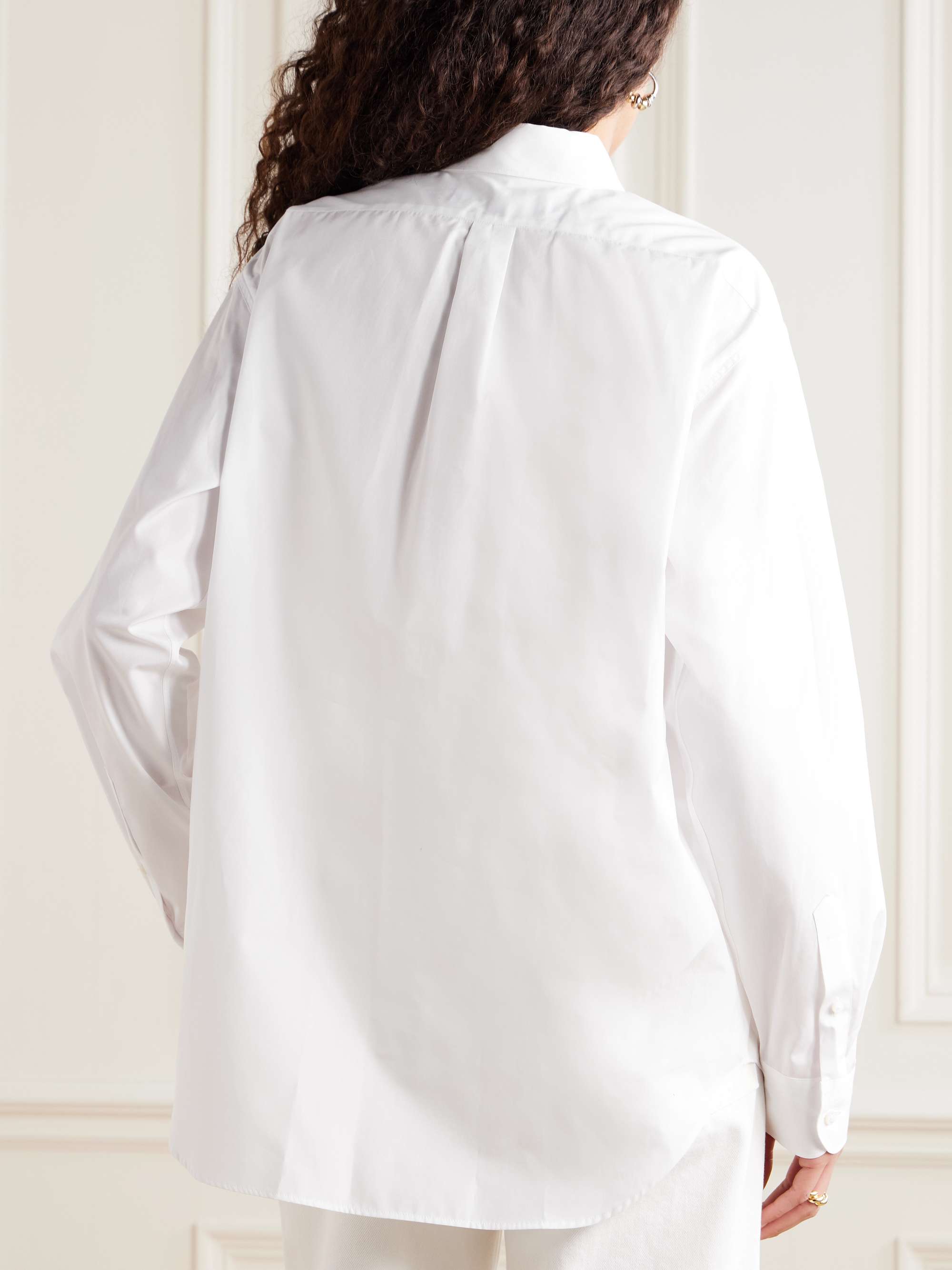 Damien embroidered cotton-poplin shirt view