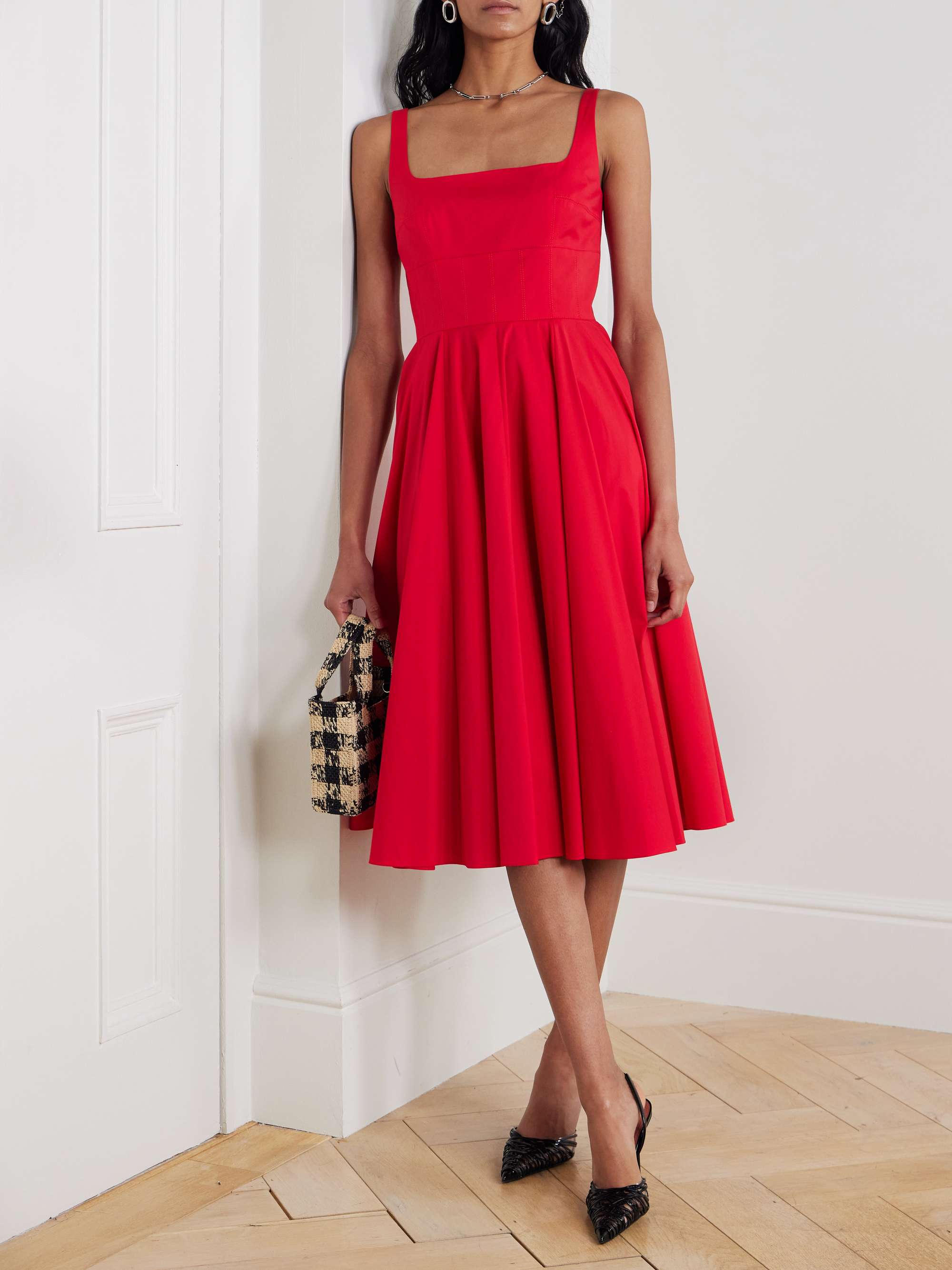 Nikush cotton-blend poplin dress view