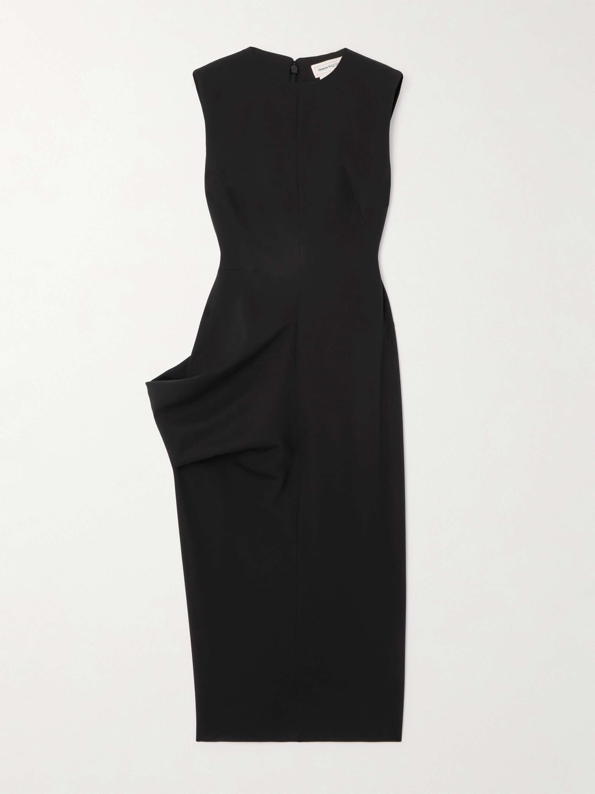 Draped wool midi dress view