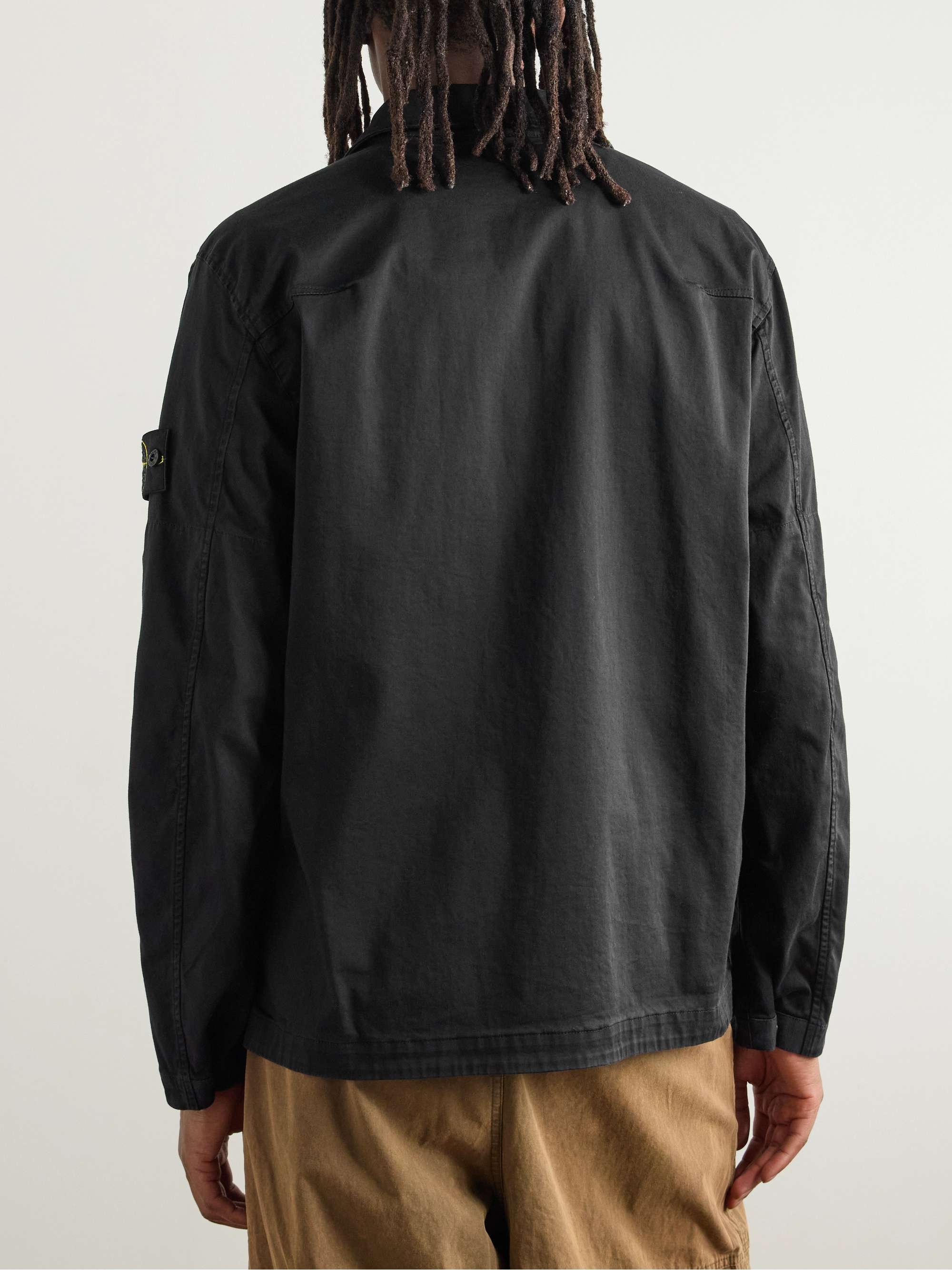 Slim-Fit Logo-Appliquéd Organic Cotton-Blend Sateen Jacket view