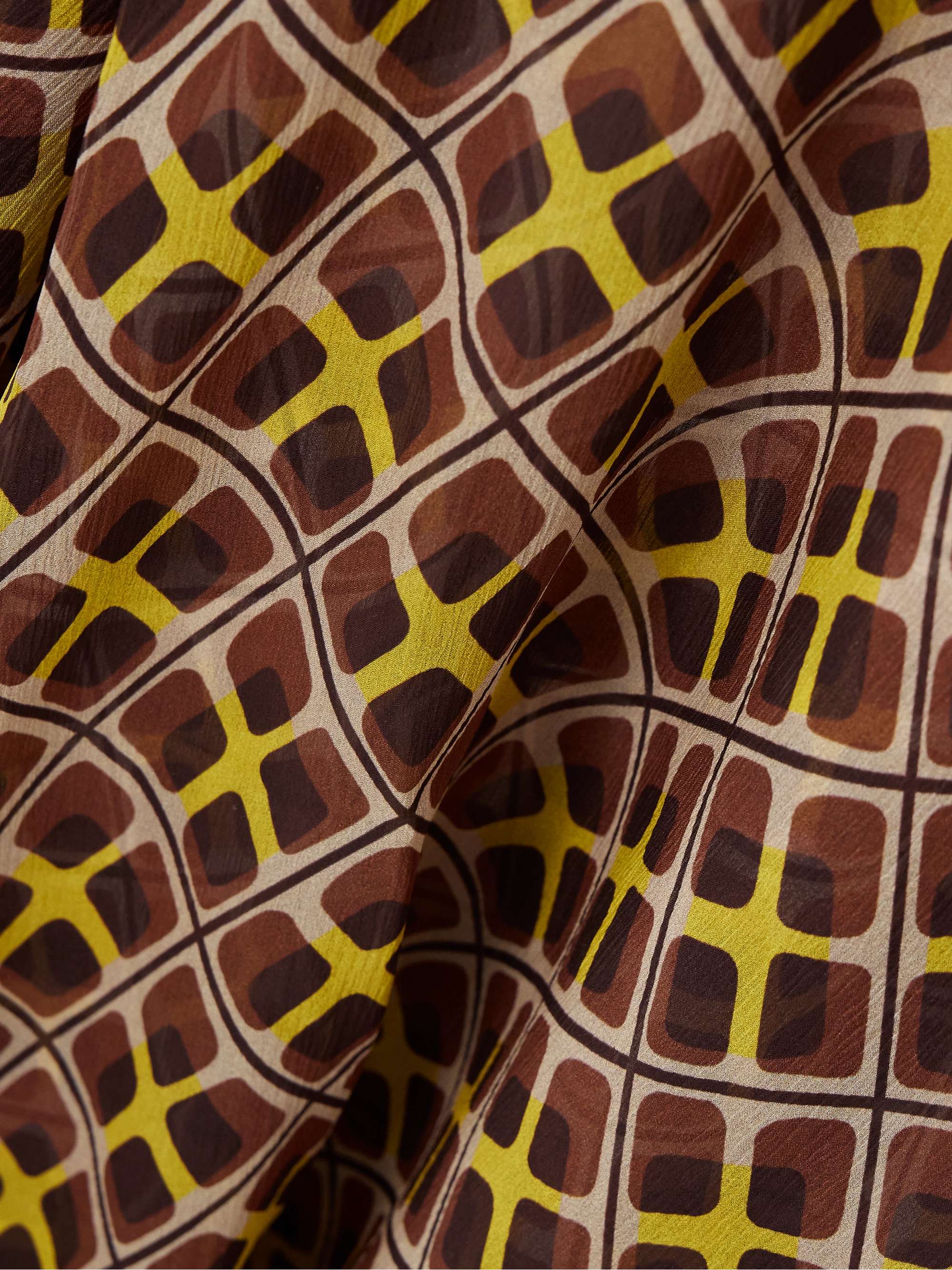Cattail printed silk-blend chiffon gown view