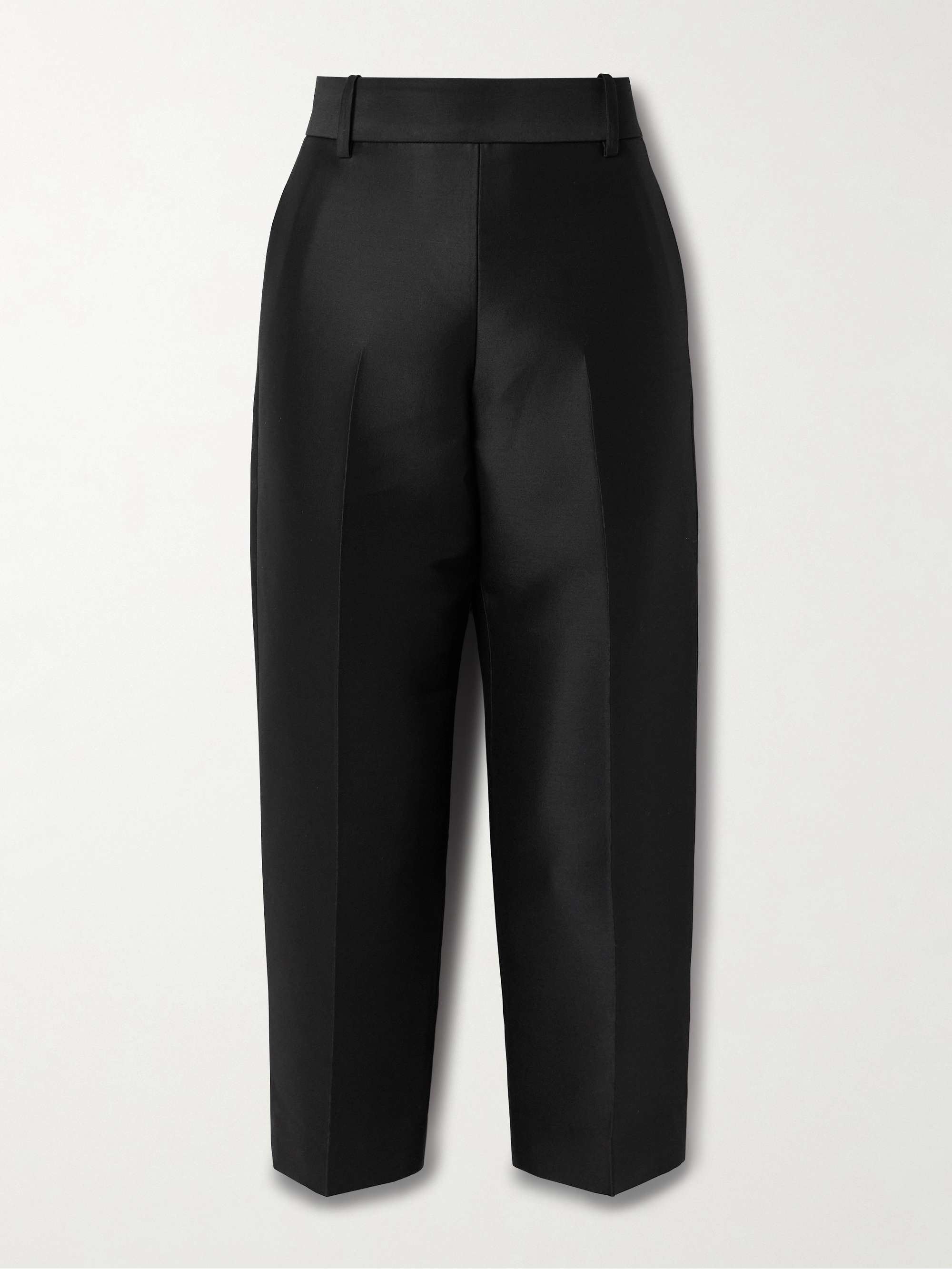 Cam cropped wool and silk-blend faille straight-leg pants view
