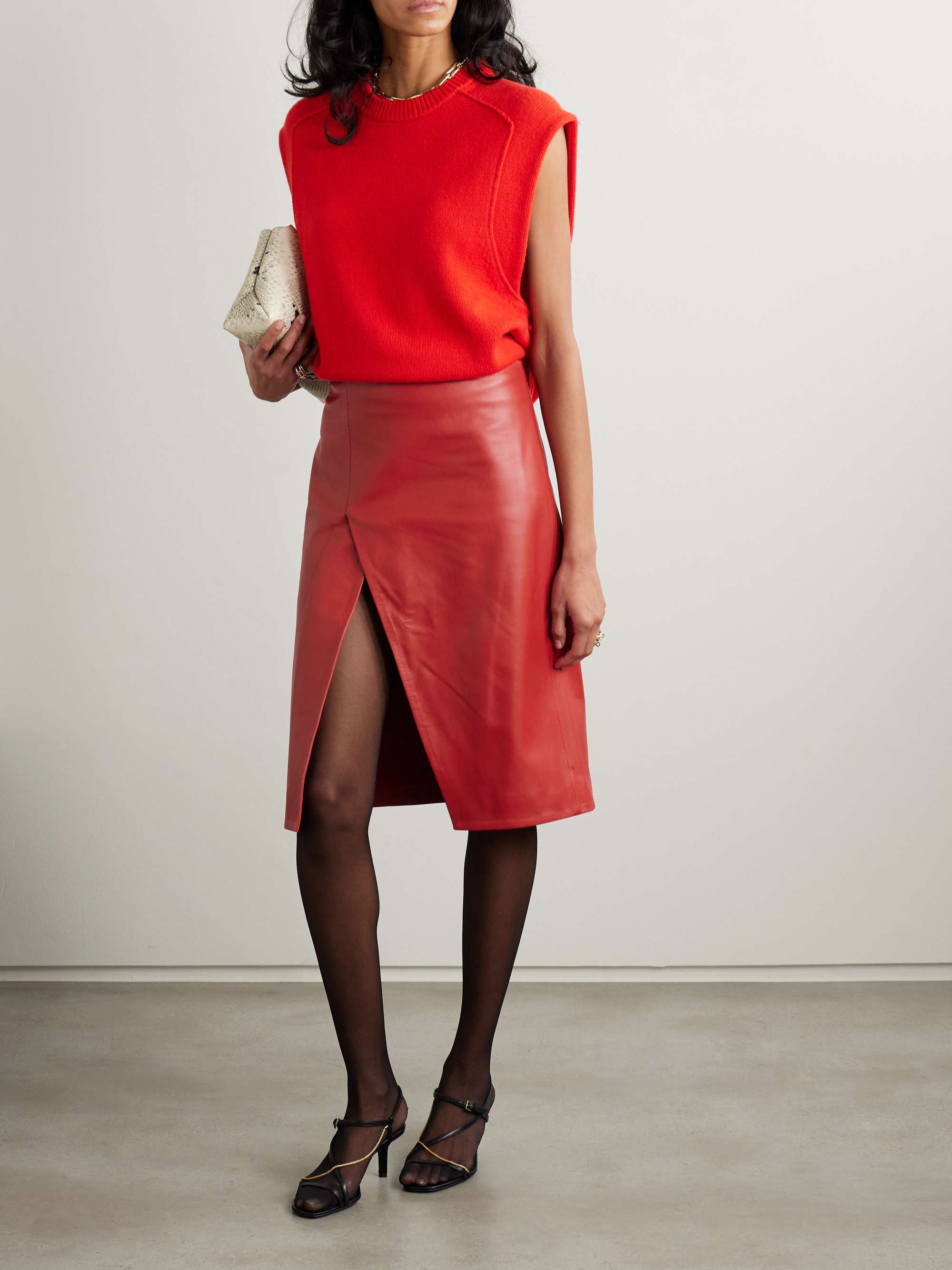 Ekare leather skirt view