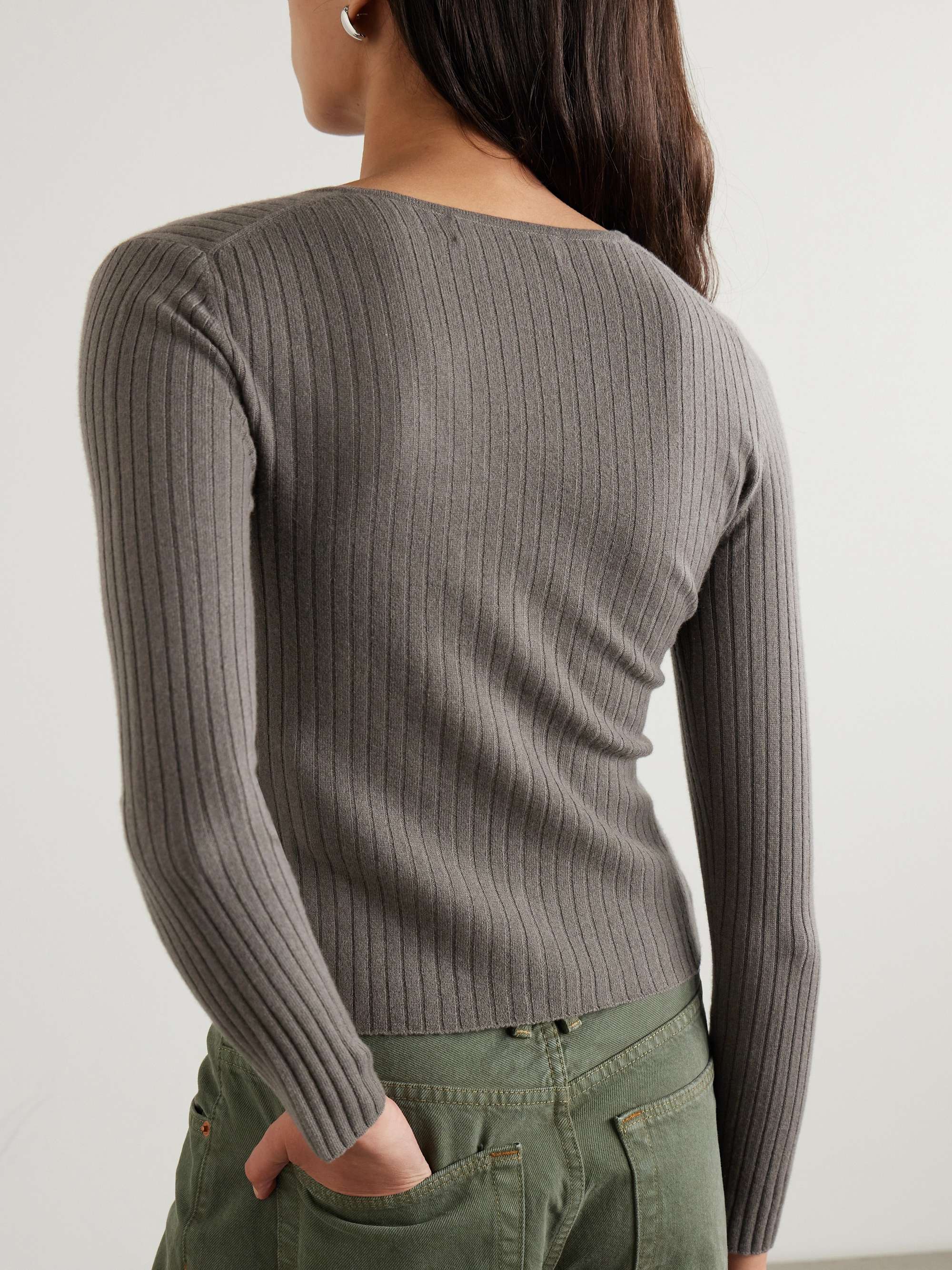 New Cami ribbed cashmere cardigan view