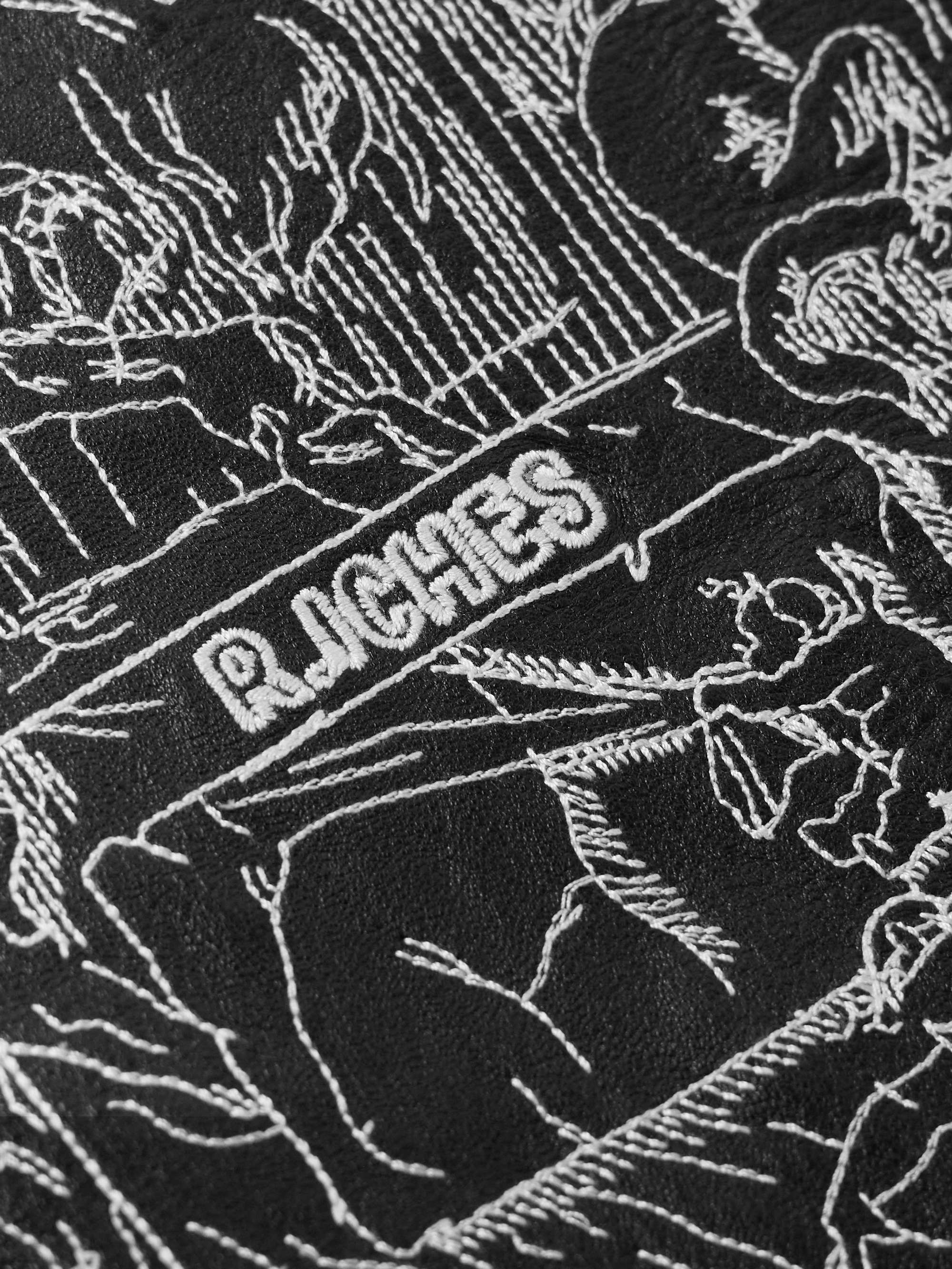Principe De L'Amour Embroidered Leather Jacket view