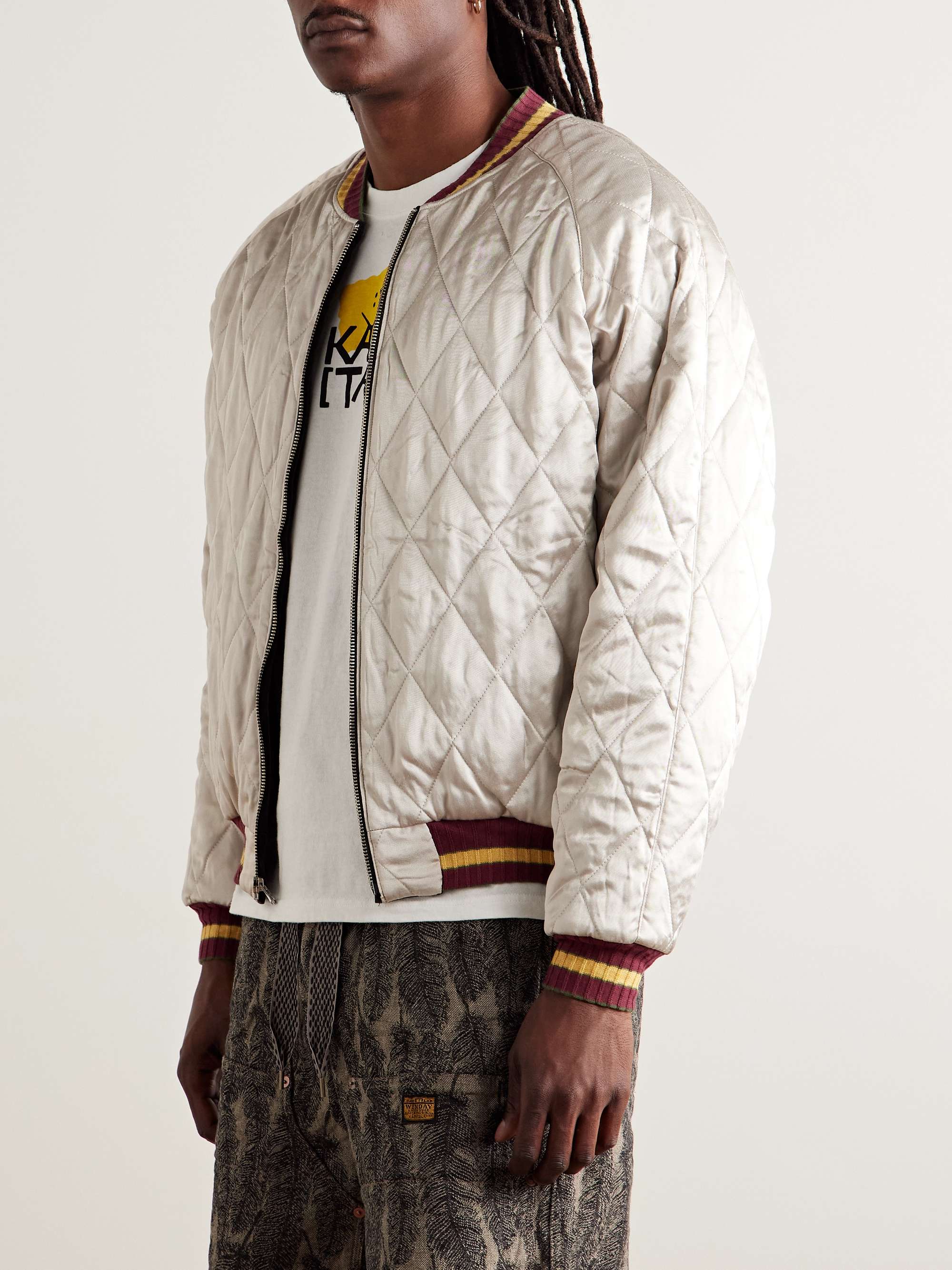 Souvenir Padded Embroidered Cotton-Velvet Bomber Jacket view