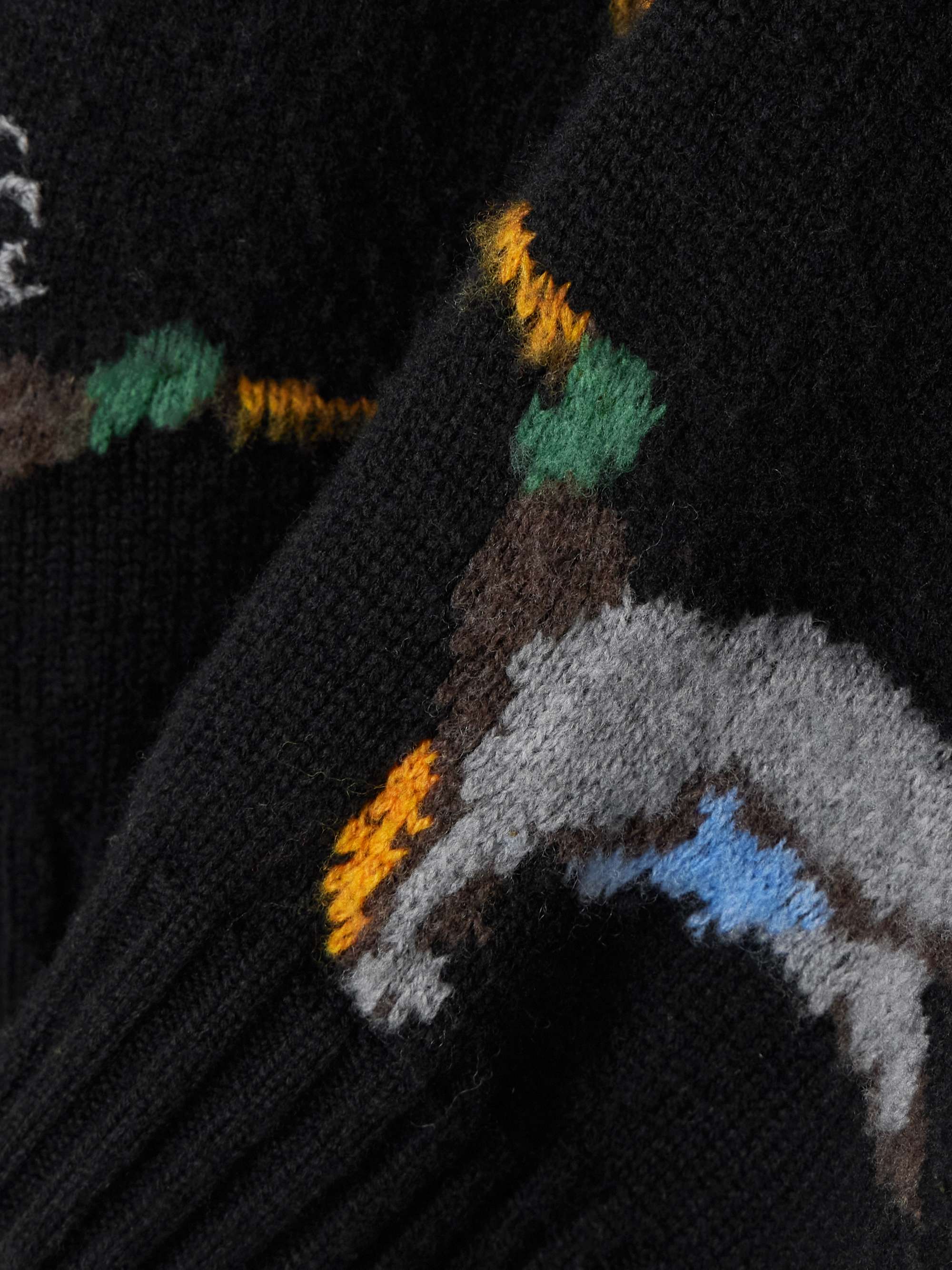 Intarsia-knit wool sweater view