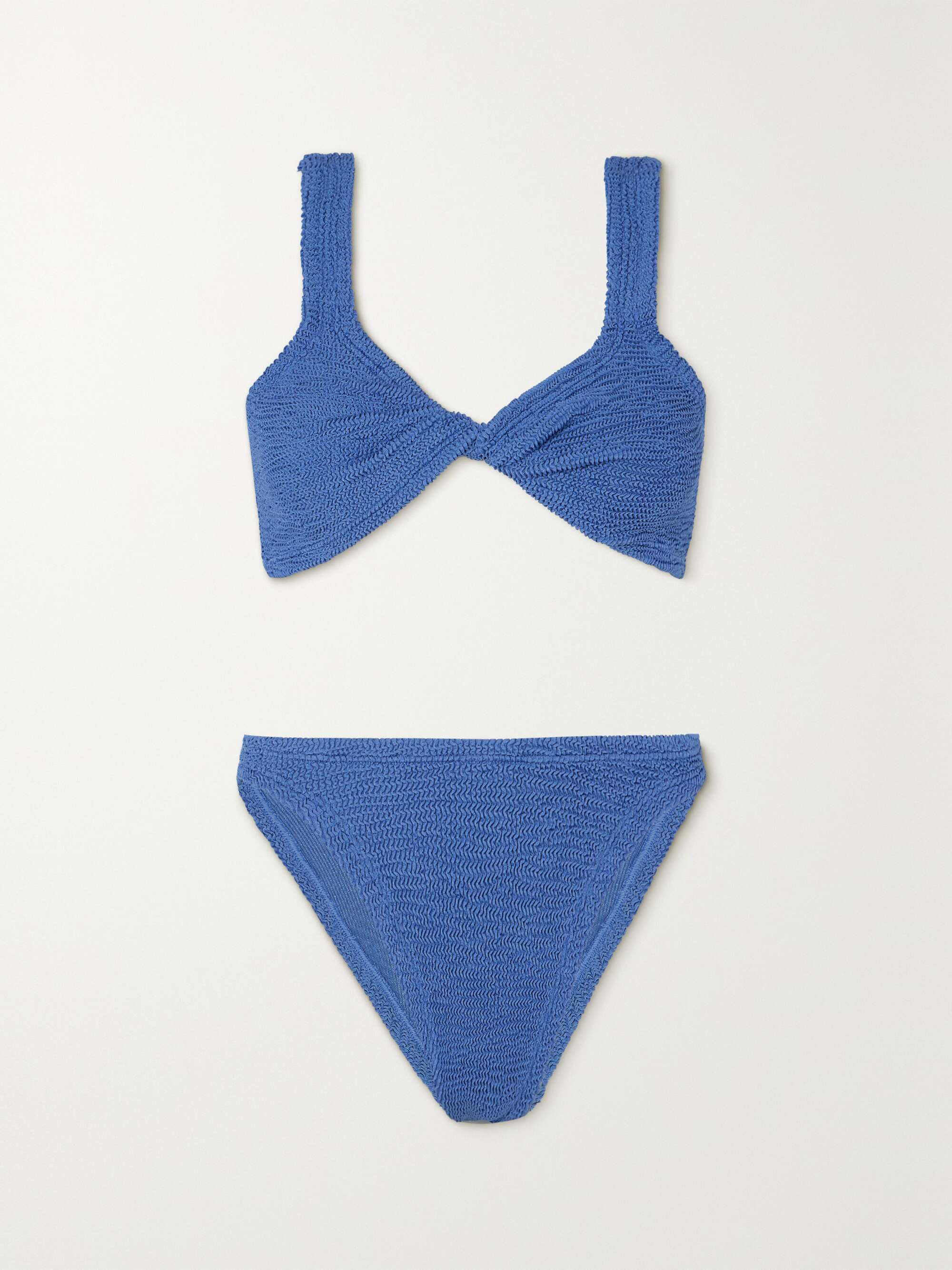 Juno twist-front metallic seersucker bikini view