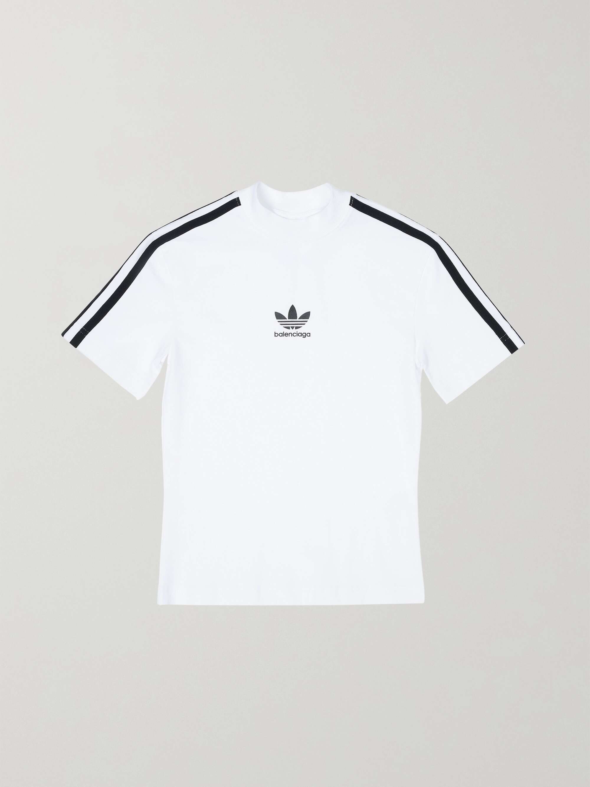 + adidas striped printed stretch-cotton jersey T-shirt view