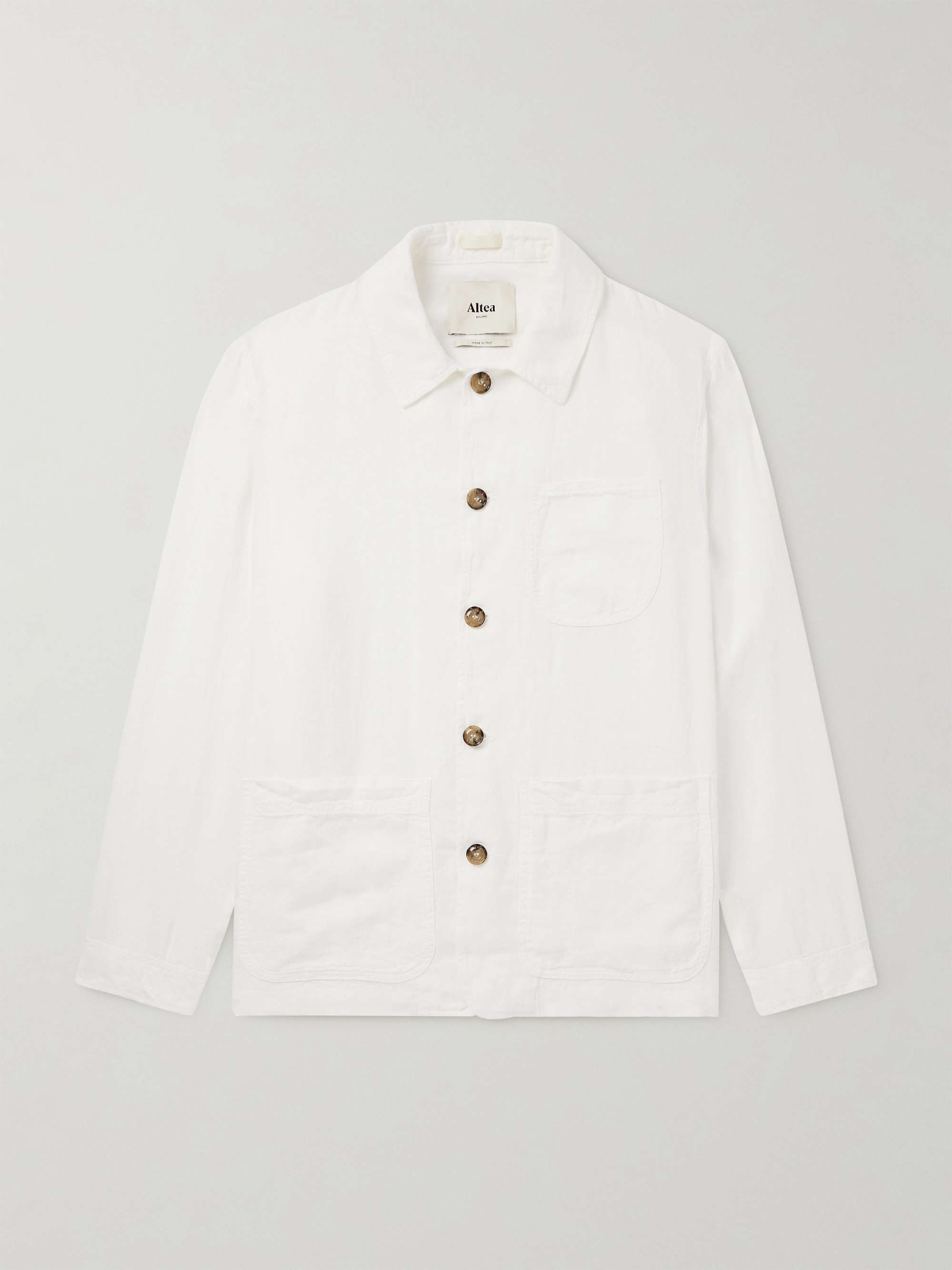 Constantin Garment-Dyed Linen Overshirt view