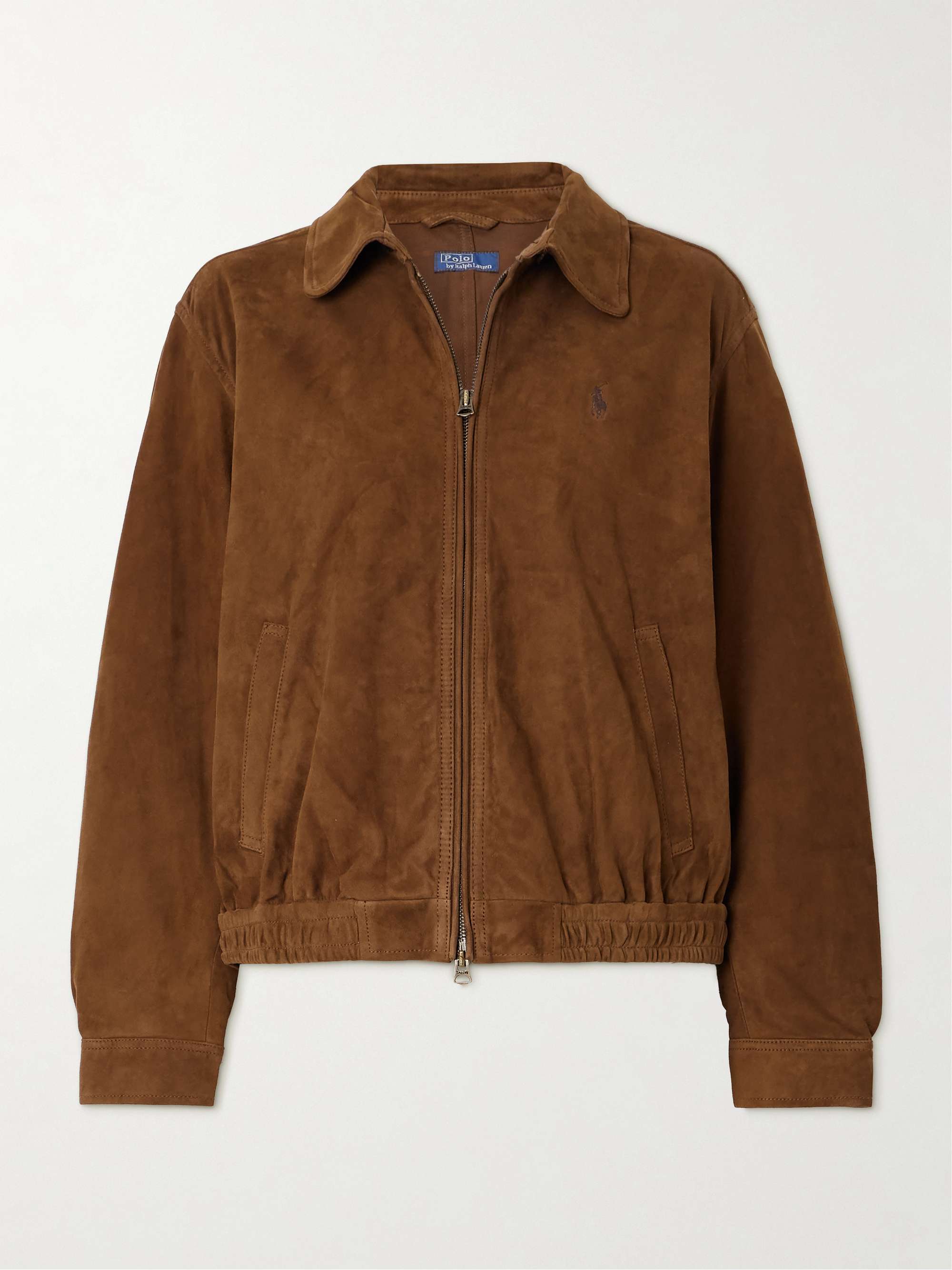 Embroidered suede jacket view