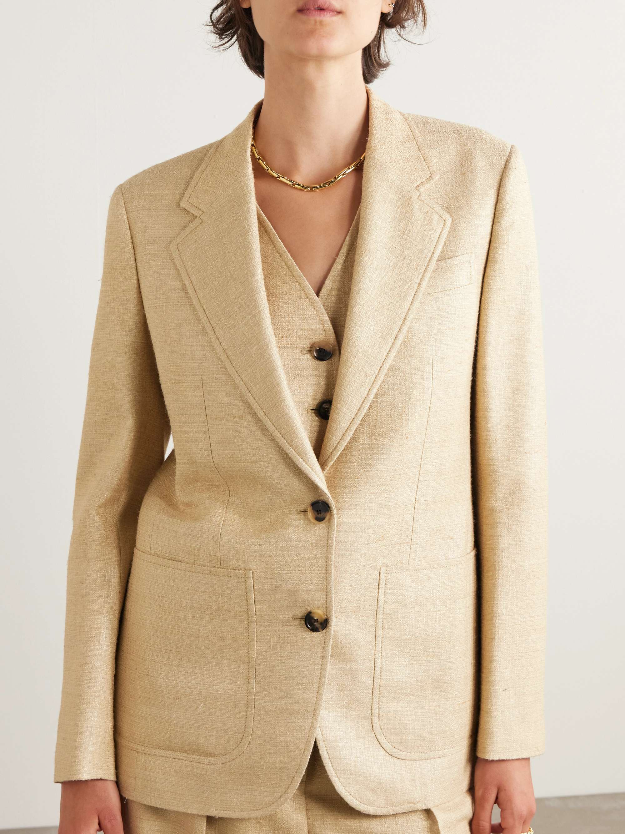 Maria silk-tweed blazer view