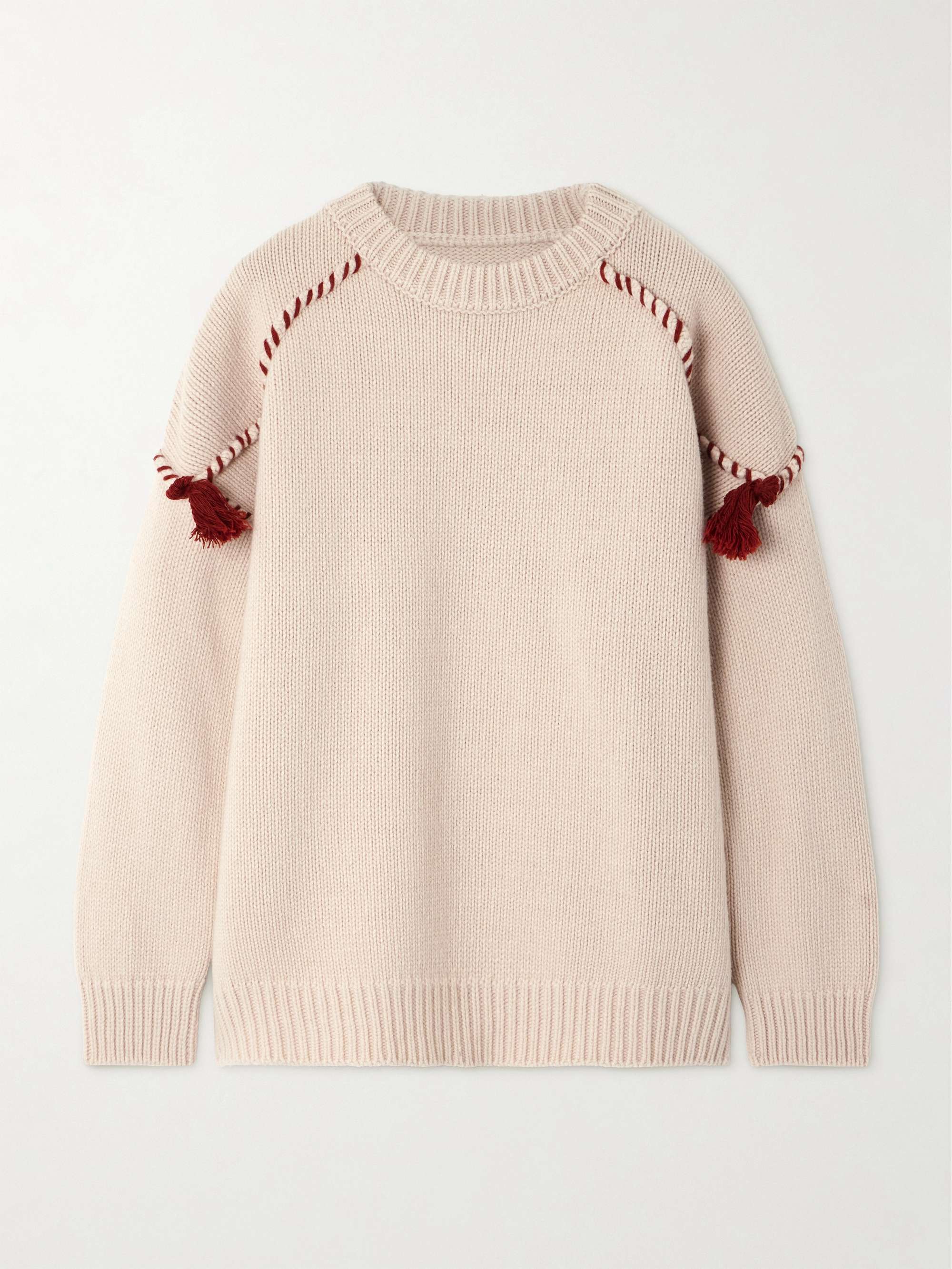 Tasseled wool and cashmere-blend sweater view