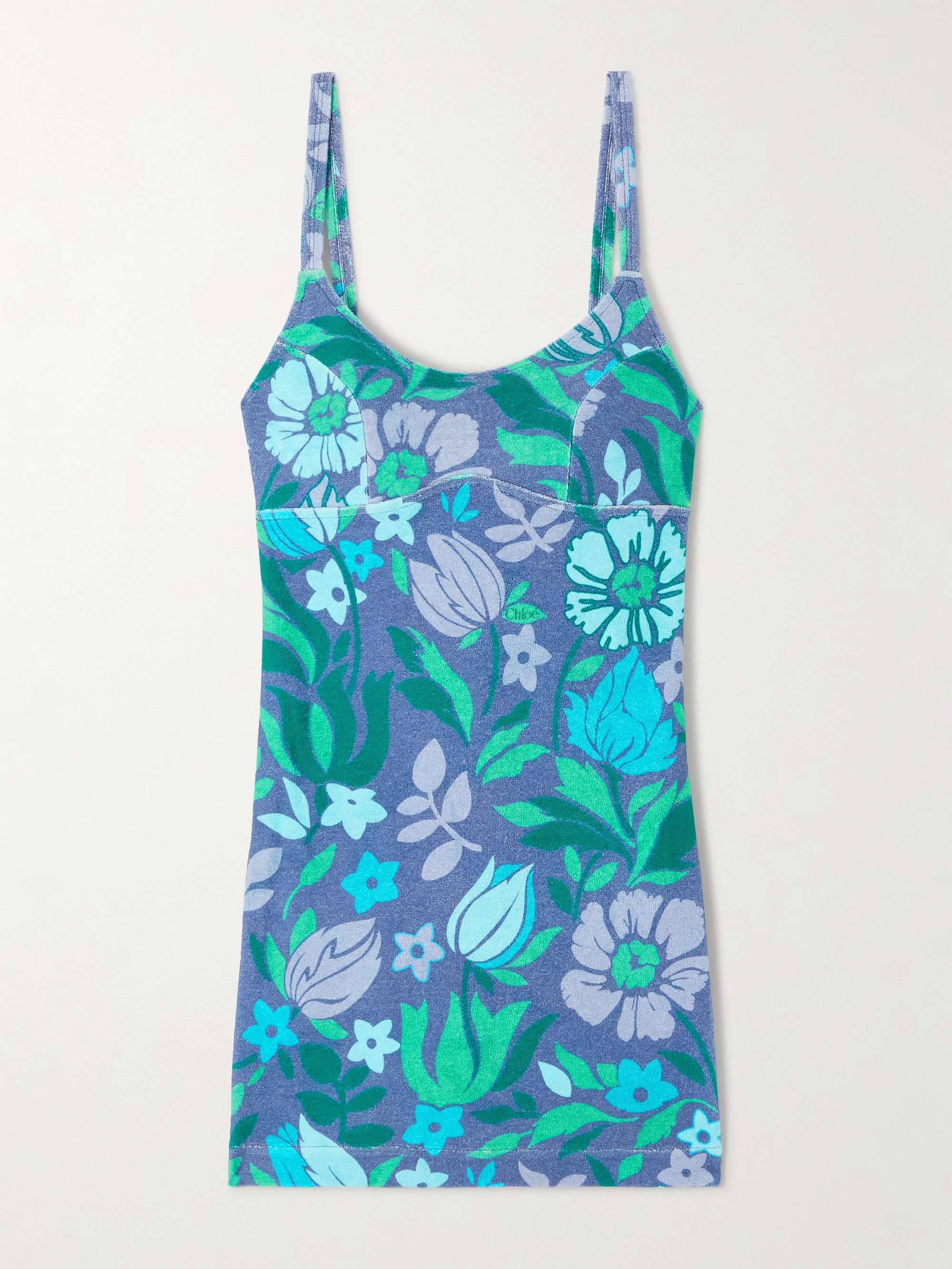 Printed cotton-jersey mini dress view