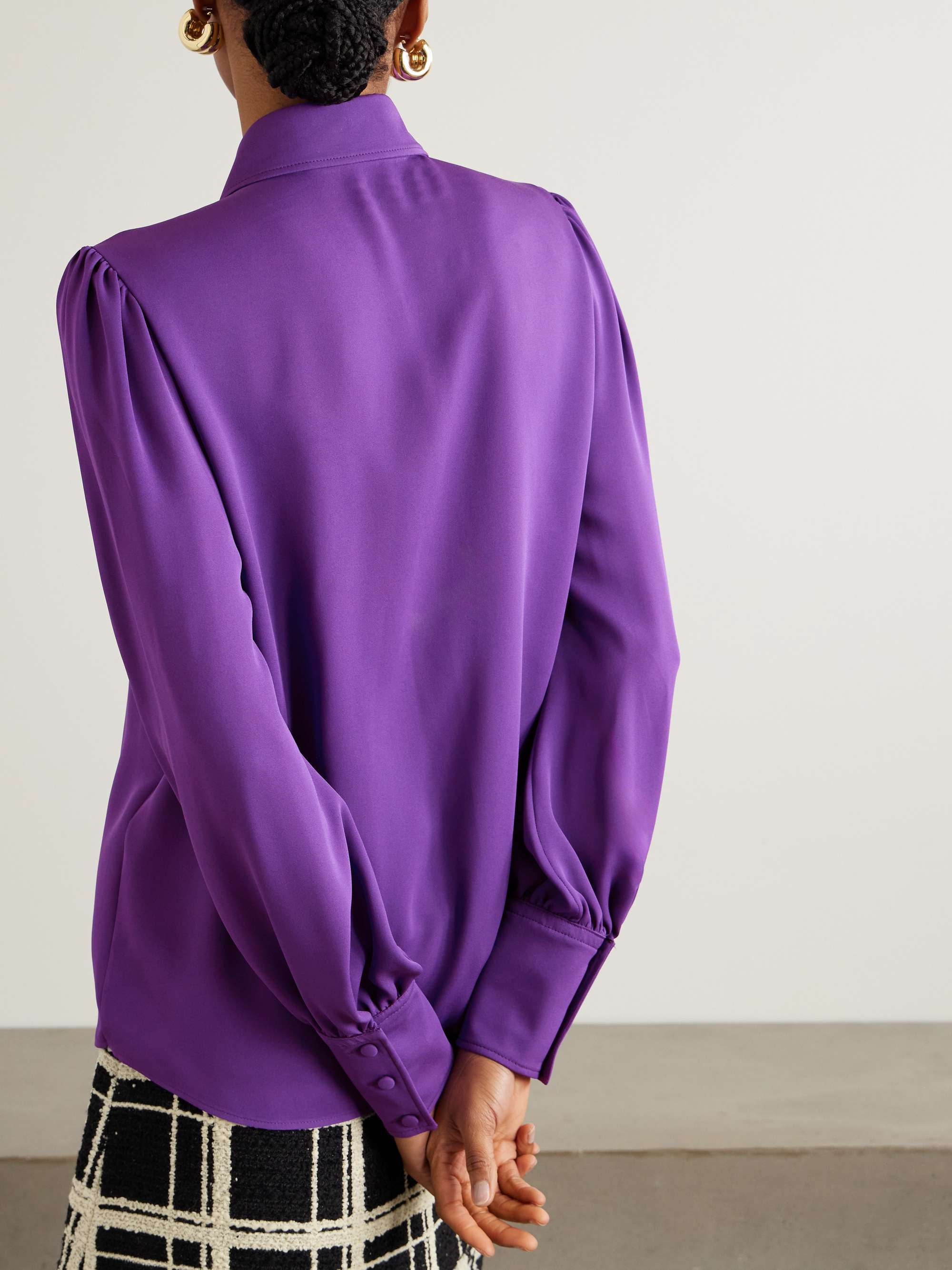 Embellished silk-georgette shirt view