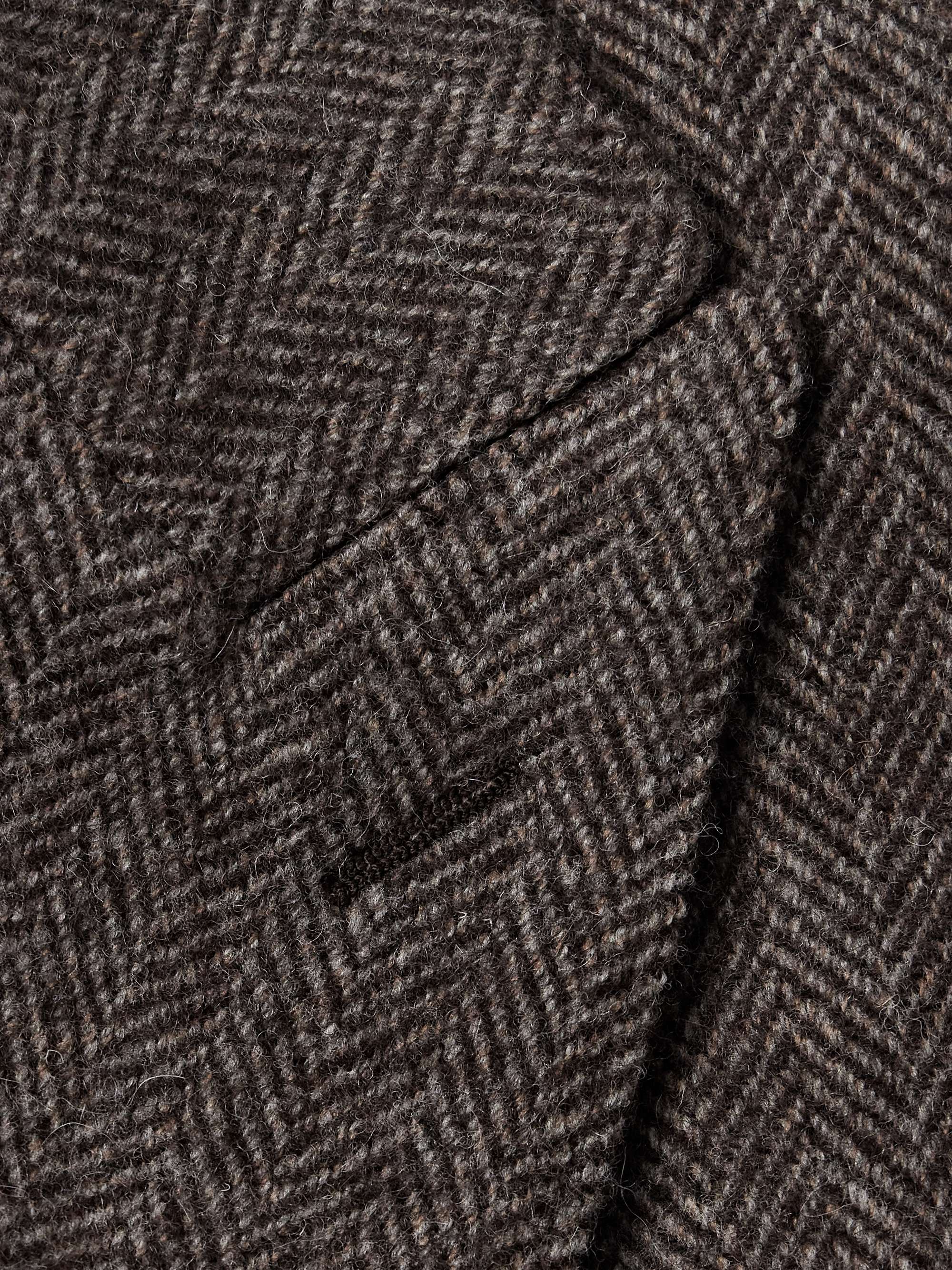 Town and Country Slim-Fit Double-Breasted Herringbone Wool Coat view